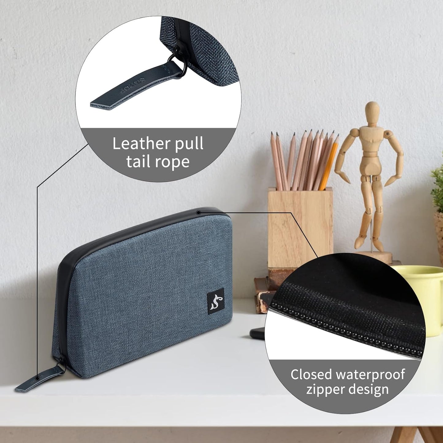 simtoper Backpack, Small Electronics Organizer Travel Case Slim Travel Cable Pouch for Small Tech Accessories, Cords