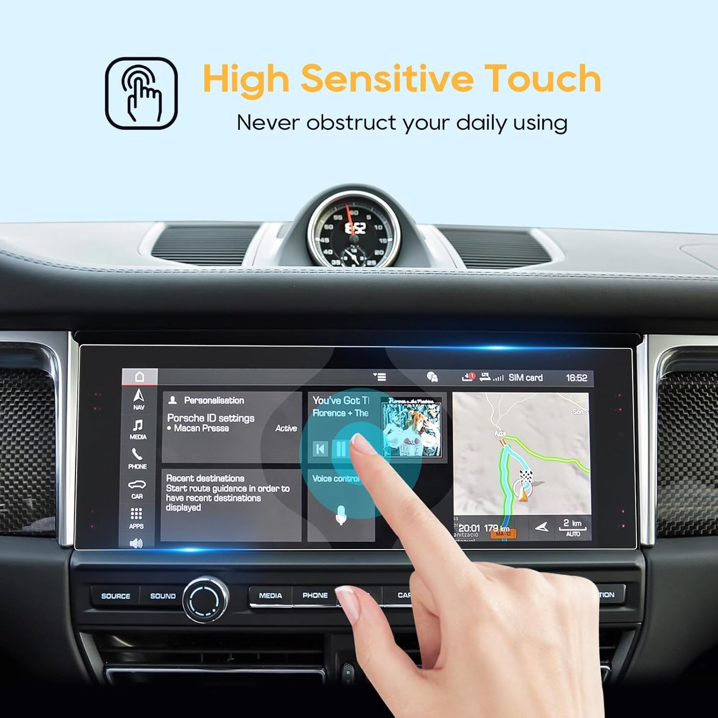 2019-2024 2025 10.9-Inch LFOTPP Compatible with Macan Screen Protector Porsche Macan [Base/T/S/GTS] Glass Infotainment