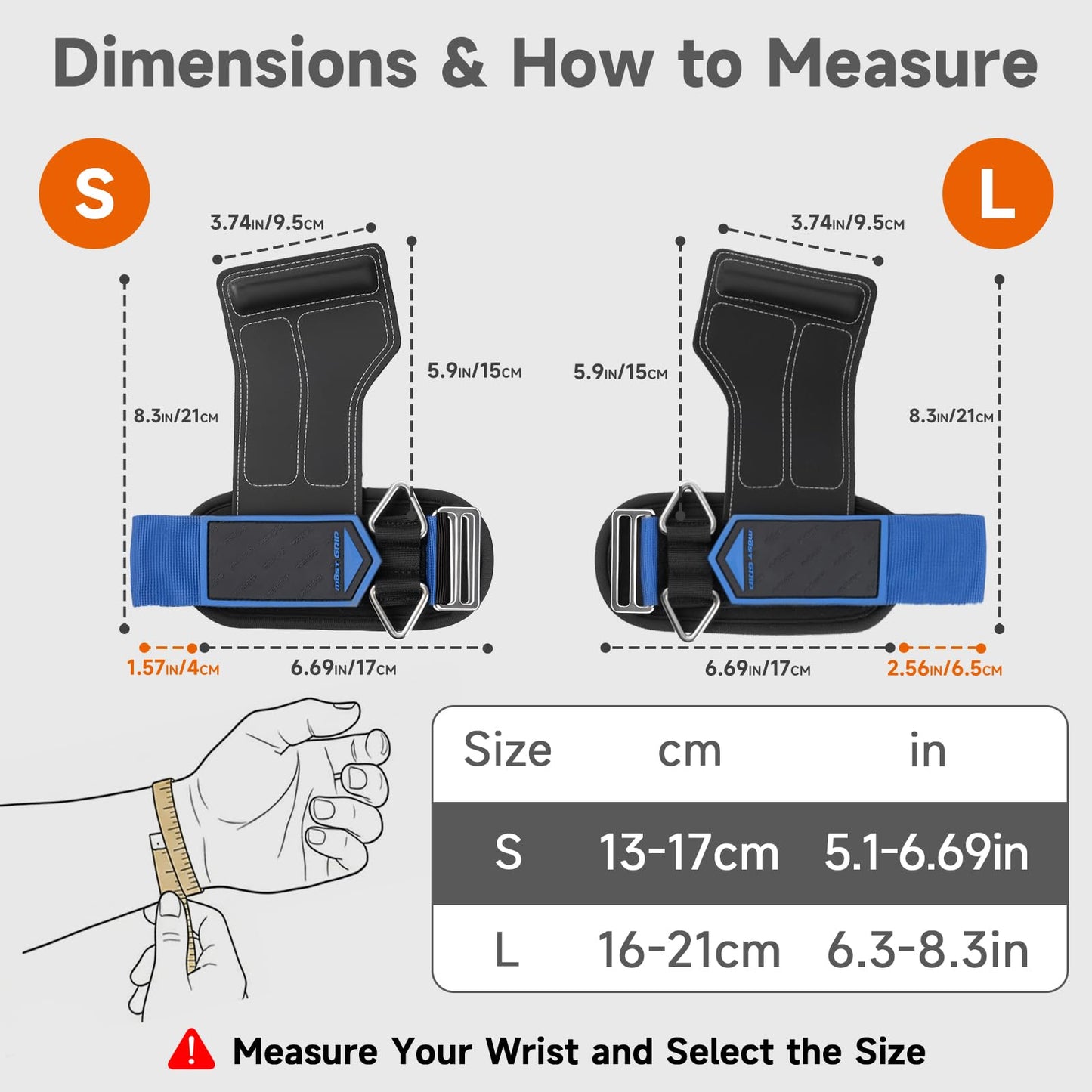 MOST GRIP Non-Slip Gym Wrist Sraps for Weightlifting, Double Rubber Weight Lifting Straps with D Rings for Cable Machine Workout, Wrist Wraps with Cushion Wrist Loop for Men Women Deadlift
