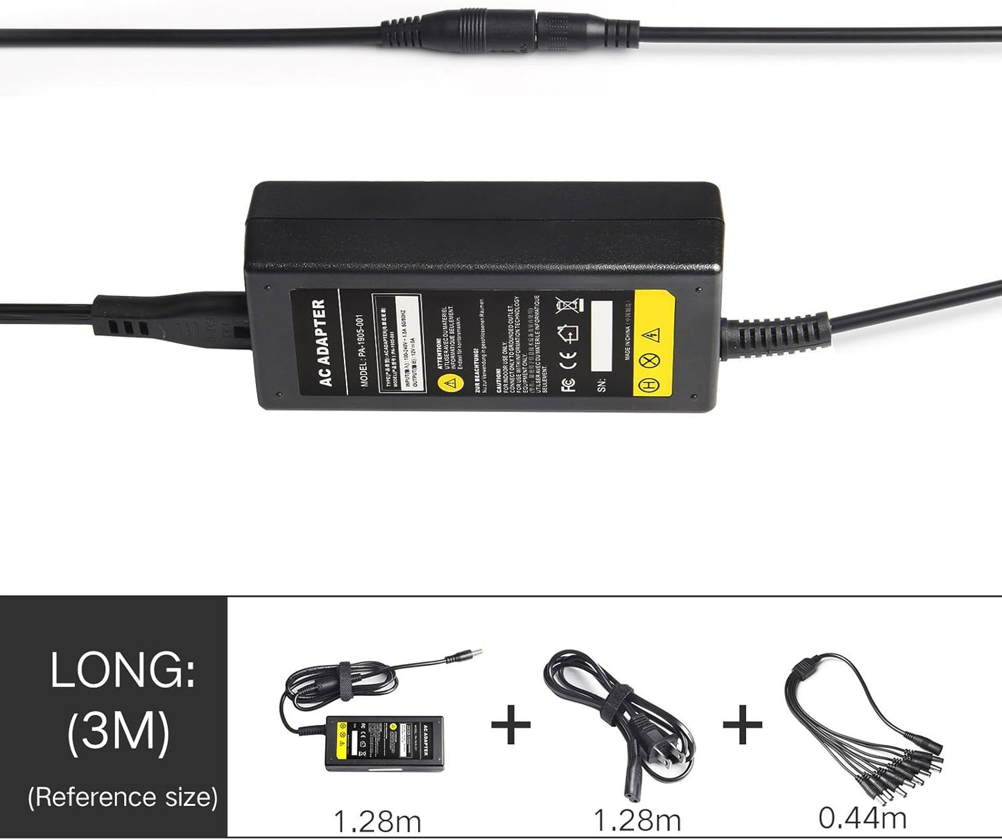 Fancy Buying 12V 5A 100V-240V 8-Way Security Camera Power Adapter AC to DC Power Splitter Cable FCC Certified LED Power