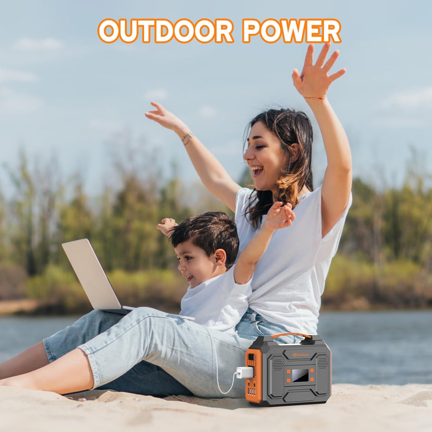 Solar Power Bank Generator with Panels, 300W Portable Power Station with Solar Panel 40W, 110V Pure Sine Wave AC Outlet Battery Generator for Outdoor RV Camping Laptop Home Use with Solar charger