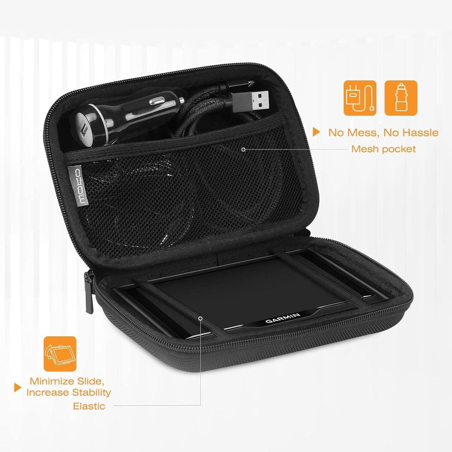 MoKo 7-Inch 7" GPS Carrying Case, Portable Hard Shell Protective Pouch Storage Bag for Car GPS Navigator