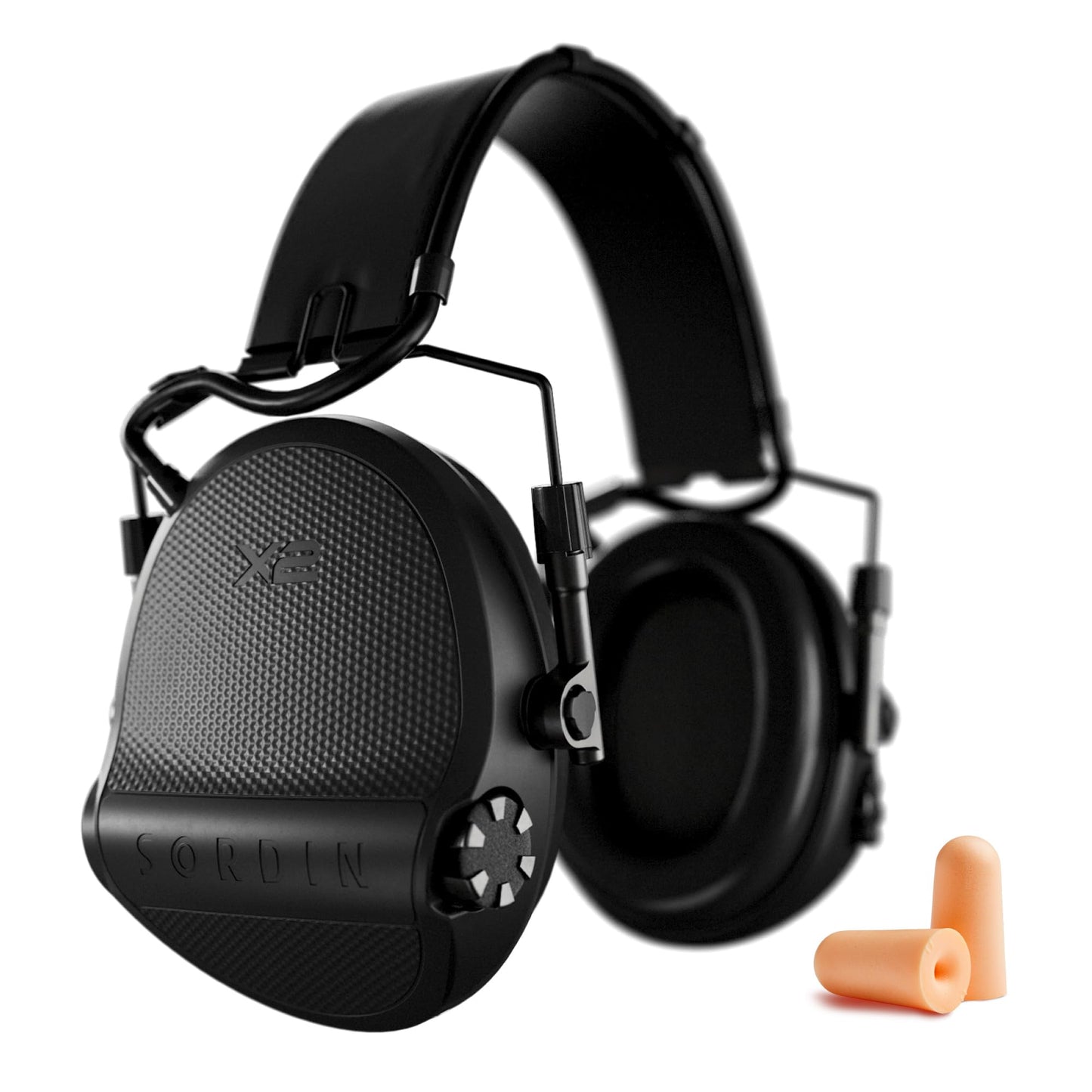 Sordin Supreme X2 Shooting Ear Protection – Electronic Hearing Protection Ear Muffs with Earplug Mode and Low-Profile Cups for Hunting & Shooting (NRR 35 / SNR 40) (Black)