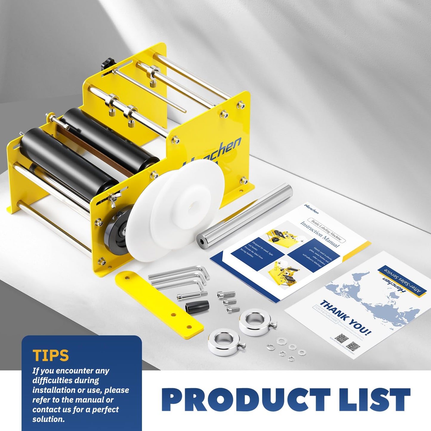 Manual Round Bottle Labeling Machine with High Precision & Speed, Adjustable Bottle Labeler Label Applicator Machine for Round Bottles Cylinders Effortless Labeling