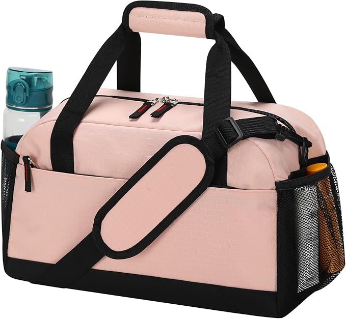 Small Gym Bag with Wet Pocket - 14 inch Mini Duffle Bag for Men & Women Lightweight Carry On Bag for Travel Sport - Pink