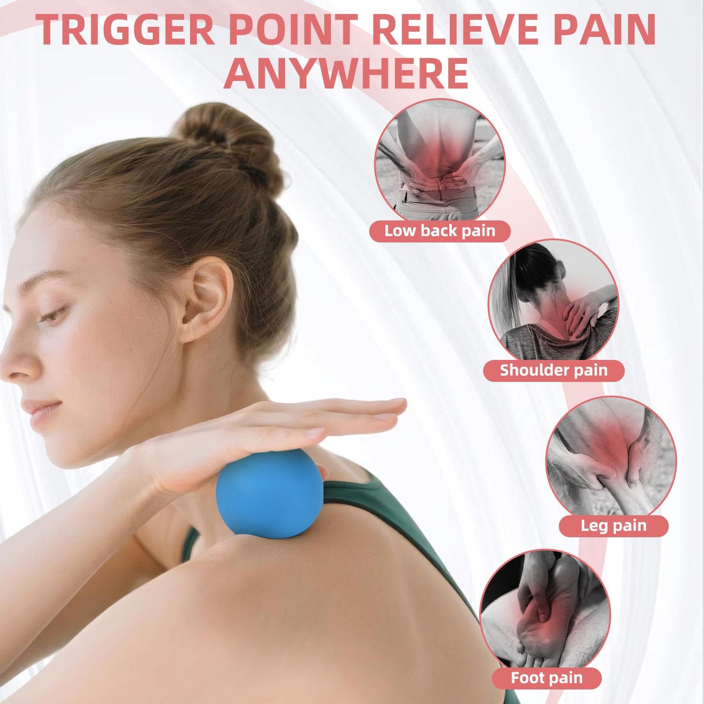 Massage Lacrosse Balls 2 Pack, Rubber Trigger Point Therapy Balls for Deep Tissue Myofascial Release, Plantar Fasciitis & Muscle Soreness Relief, Portable Pain Relief Tool (Purple and Blue)