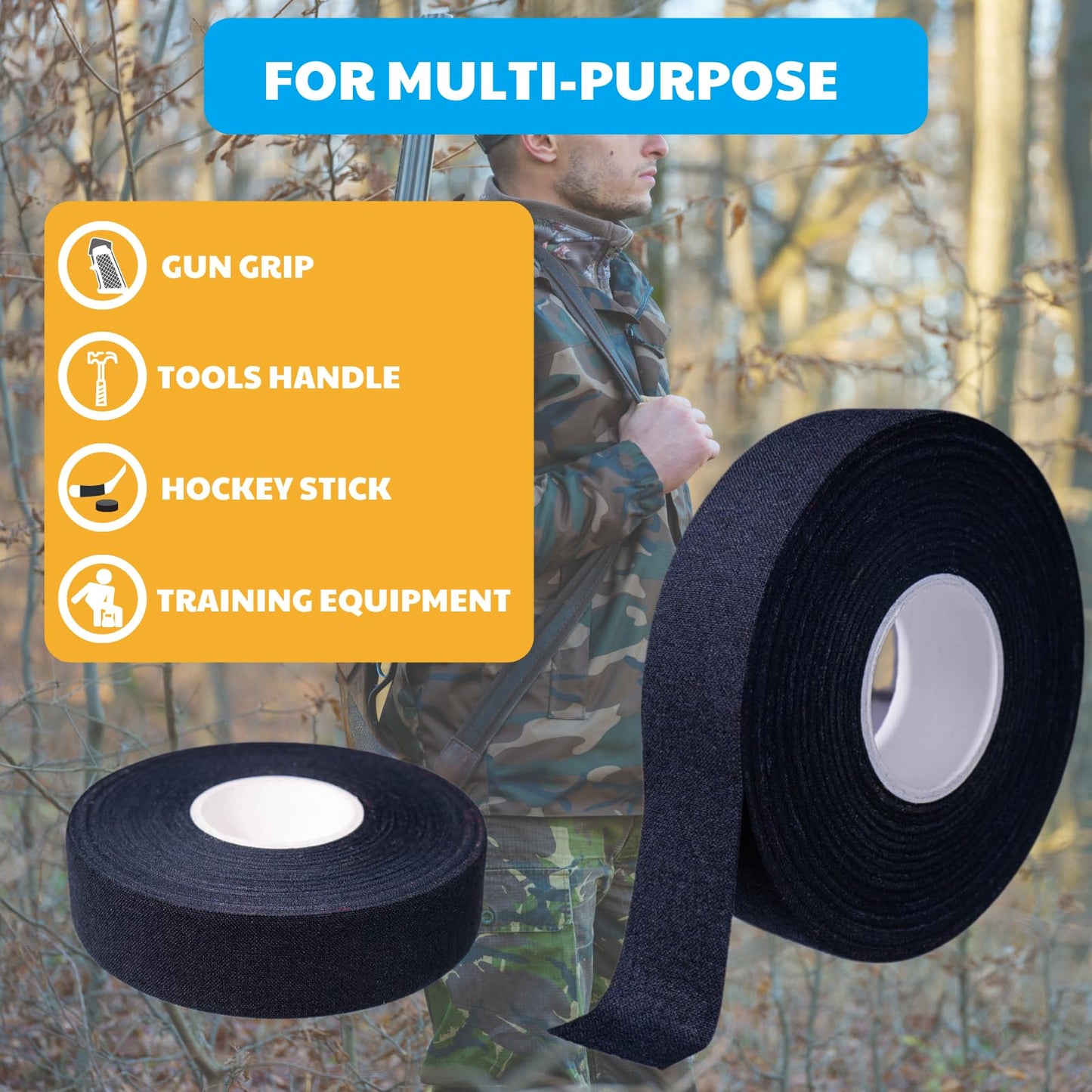 Autrends Grip Tape - Multipurpose Goon Grip Tape for Guns, Handgun, Rifle, Pull Up Bars, Barbells, Dumbbells, Tools, Handles, Bats, Rackets, Yard Tools, Wire Wrap-1 Inch x 82 Feet