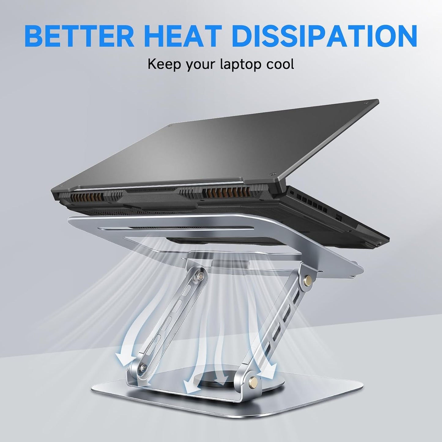Leeboom 360 (1015.6", Ergonomic Laptop Stand for Desk, Rotating Aluminum Laptop Riser, Adjustable Notebook Holder