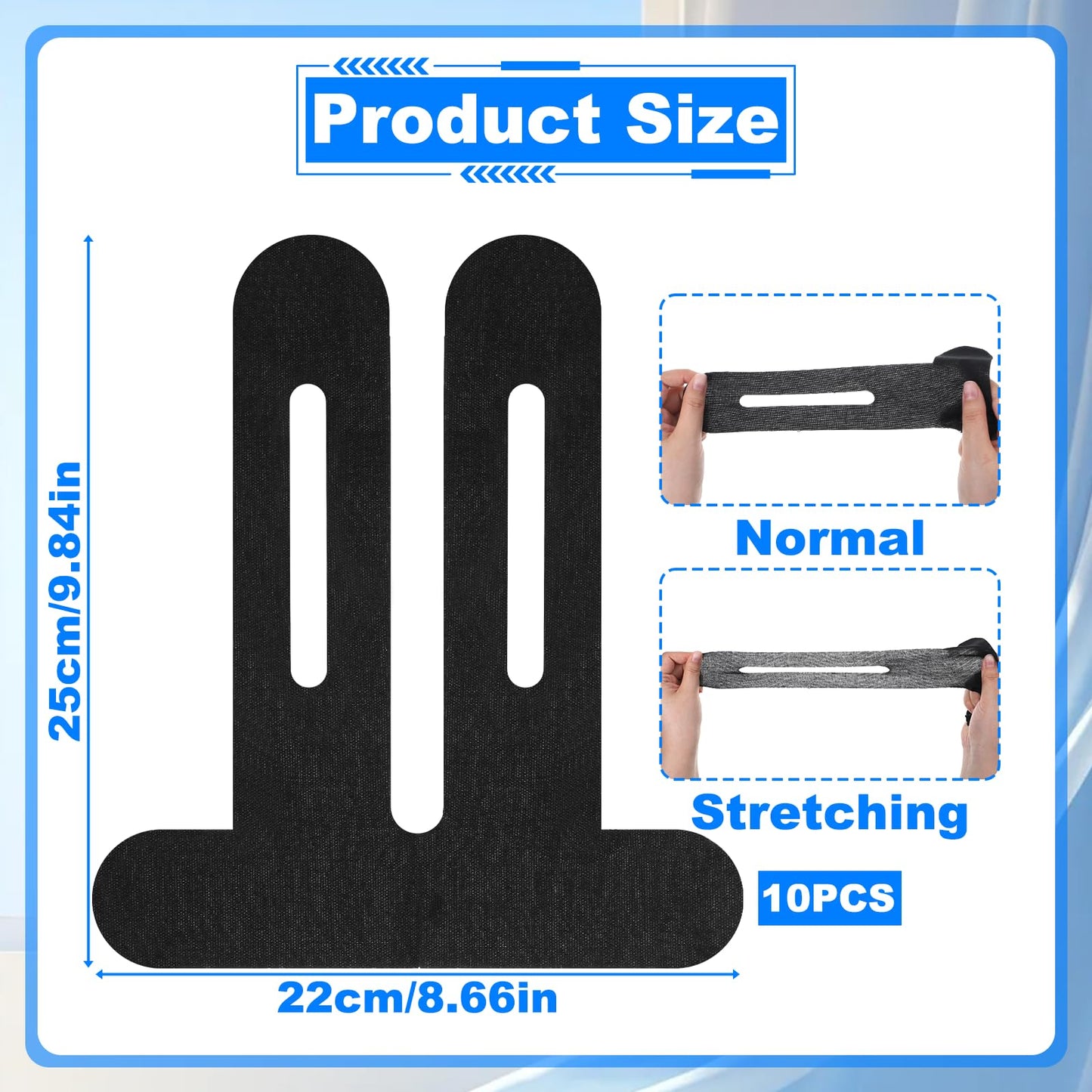 10 Pcs Precut Kinesiology Tape for Knees Knee Tape for Pain Relief Support Elastic Waterproof Sports Tapes Breathable Pre Cut Athletic Tapes for Workout Recovery Sports