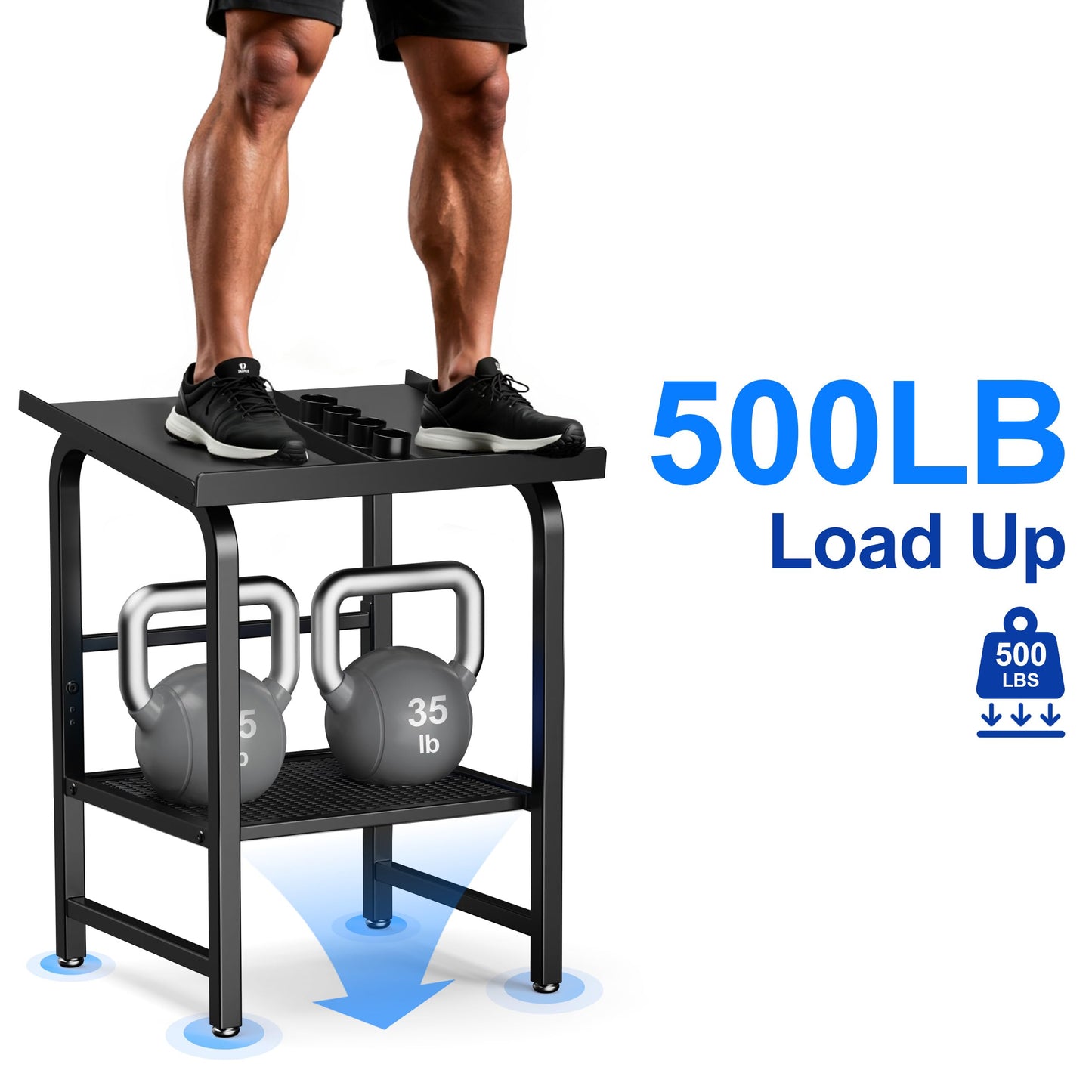 Dumbbell Rack Only Weight Stand Fits For Adjustable Weight 500lbs Load up Heavy Duty Kettlebell Stand for Home Gym（No Dumbbell, Rack Only）