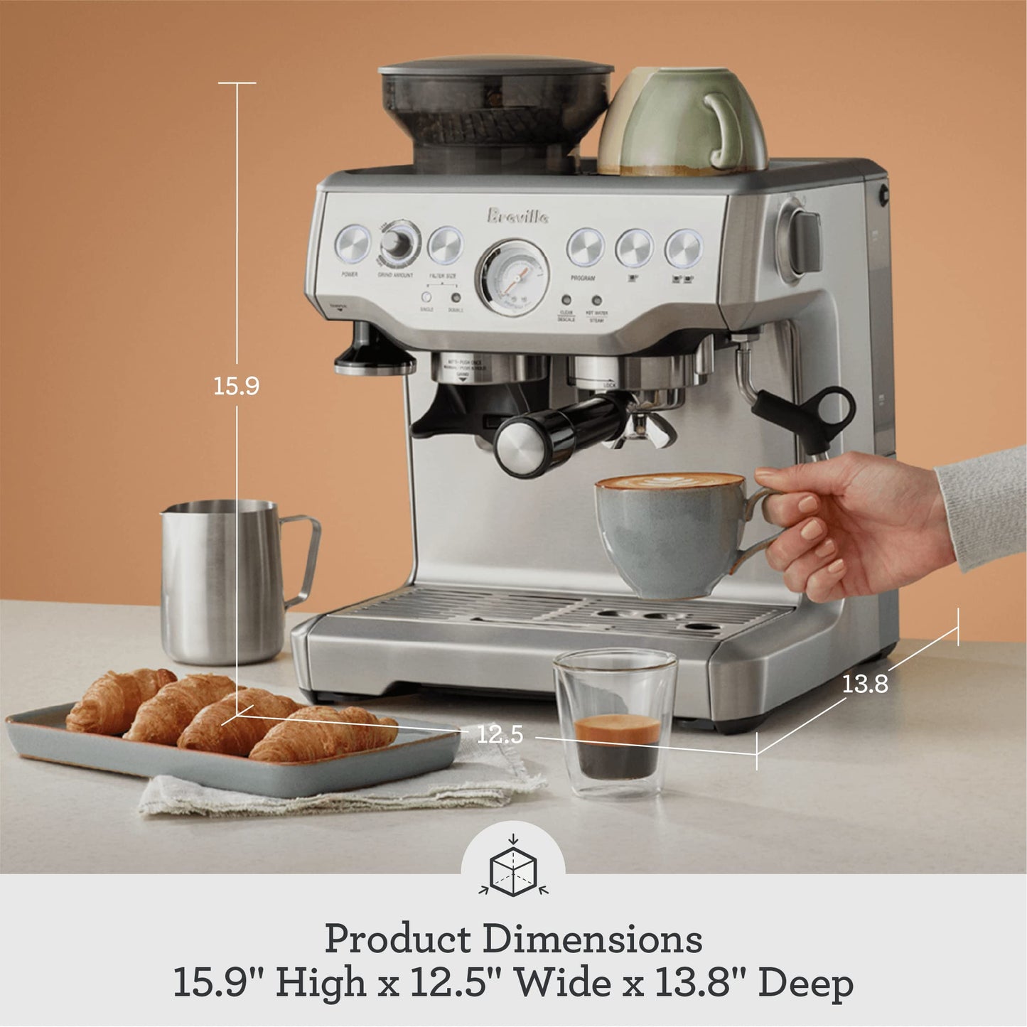 Breville Barista Express Espresso Machine BES870BTR, Black Truffle