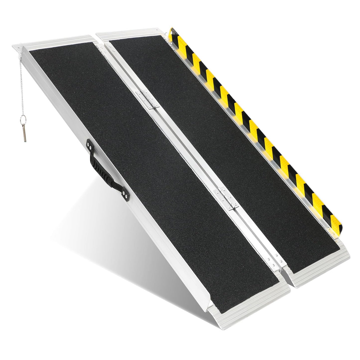 4FT Portable Wheelchair Ramp, Non-Slip Aluminum Folding Handicap Ramp, 800 LBS Capacity Door Threshold Ramps for Home Steps, Scooter Ramps for Car, Doorways, Curbs, Stairs, Cart, Wheel Chair Ramp Step