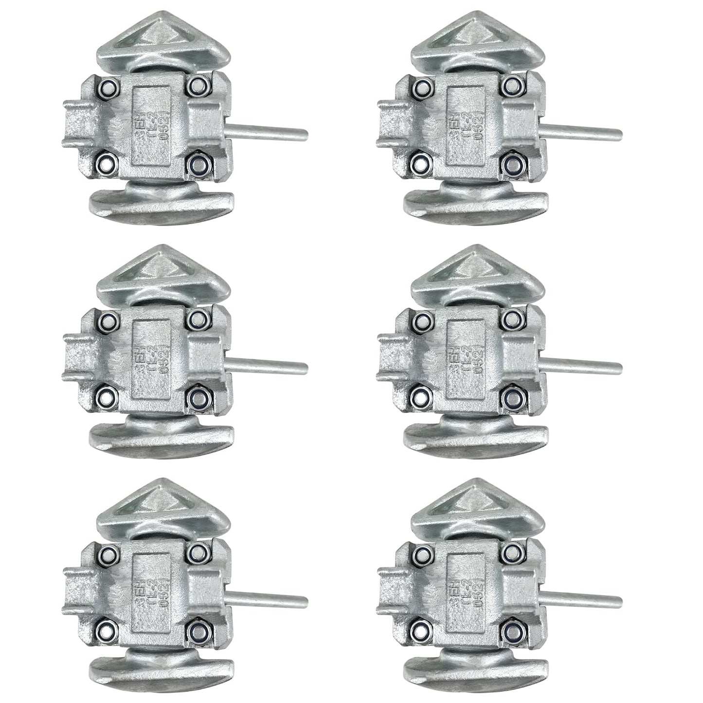ZUVELLO Shipping Container Manual Locks Connection Fastening Intermediate for Sea Harbor Freighter and Rail Standard Container, No Lever Required, 6 Pack