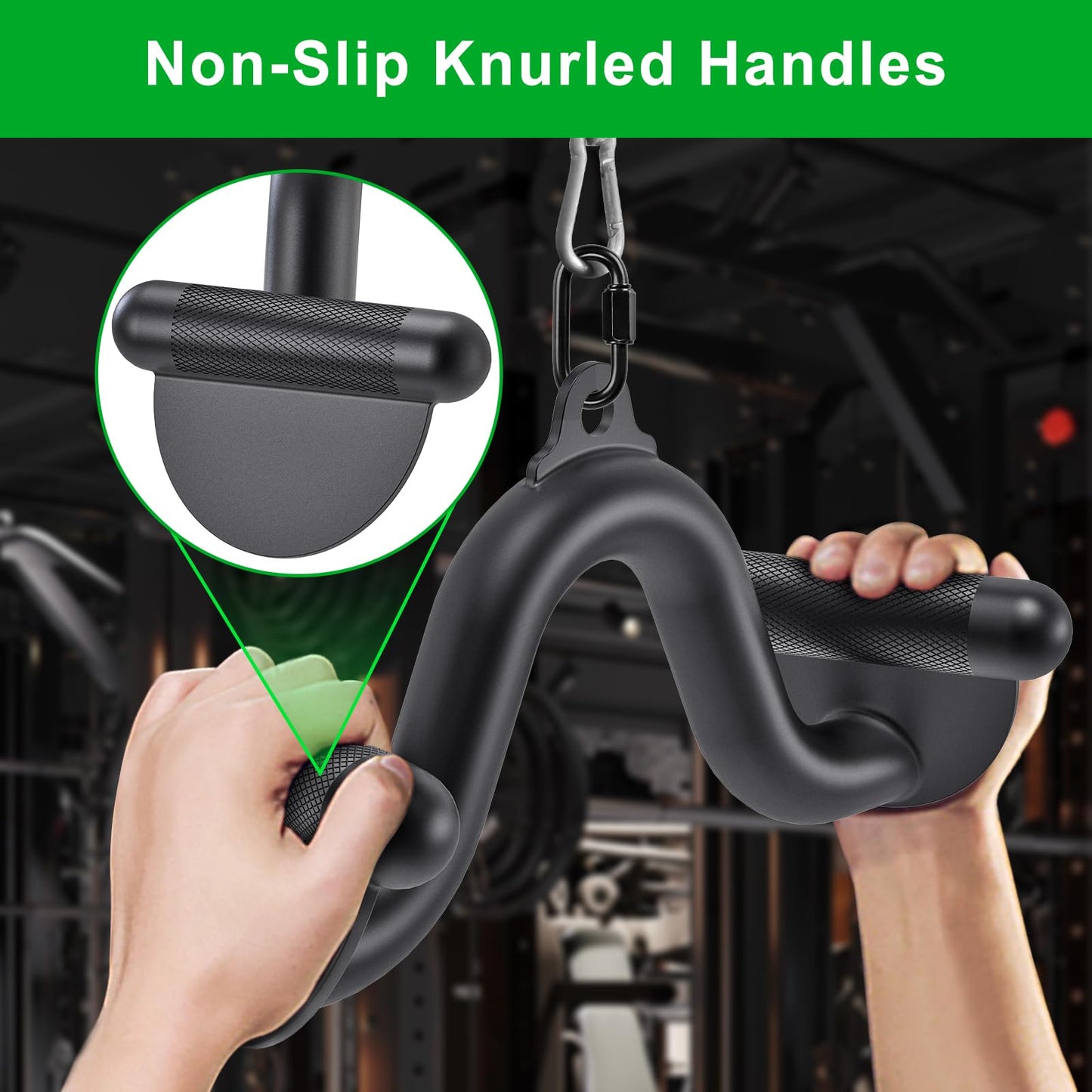 Kipika 12" Lat Pull Down Bars Cable Machine Attachment, Rowing T-bar V-bar Set, Back Strength Training Handle Grips for Cable Machine Rowing Machine