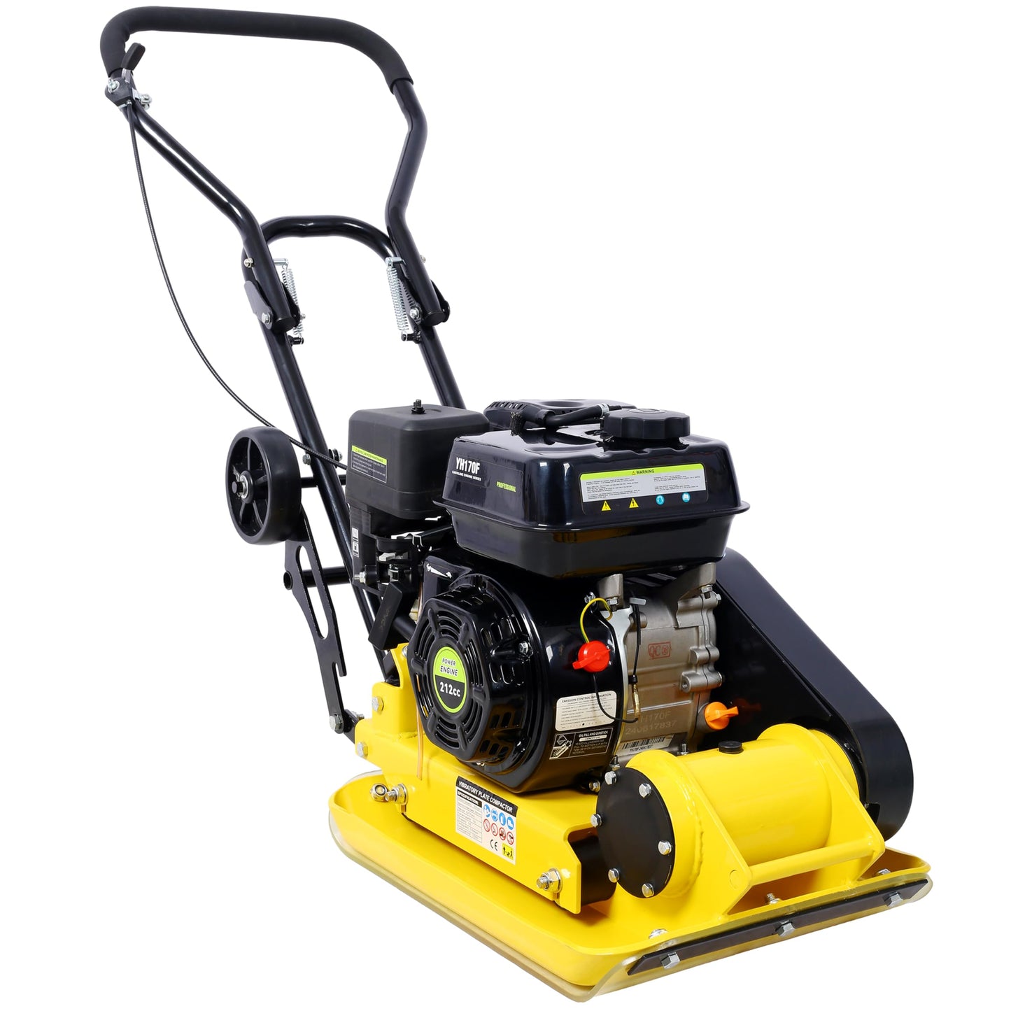 7.0HP Plate Compactor, 212CC Gas Engine, Vibratory Compaction Tamper, 20 x 14 in Plate Power Jumping Jack Tamper, 5500 VPM Pavement Compactor for Walkways, Asphalts, Paver Landscaping