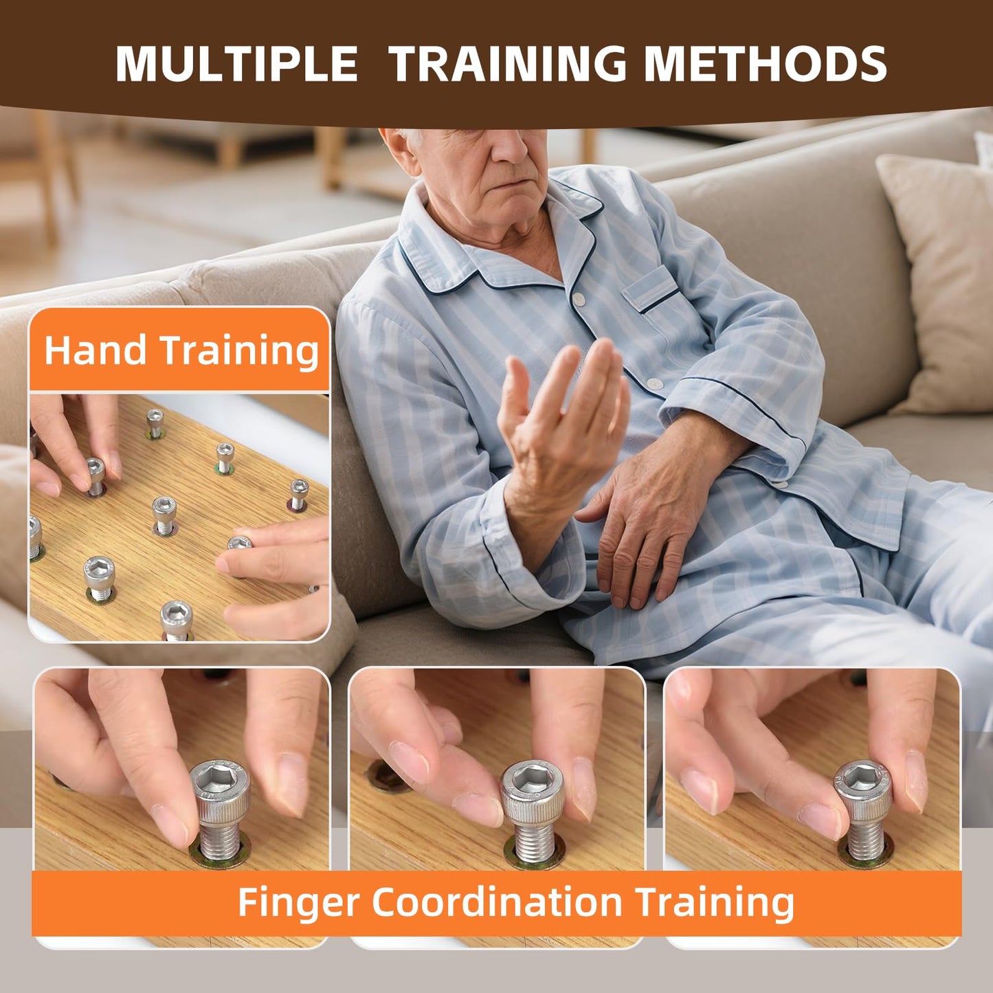 2026 Upgraded Wooden Finger Pegboard | Professional Occupational Therapy Tool for Adults | Hand Rehabilitation Equipment to Boost Fine Motor Skills (Stroke Therapy Compatible)