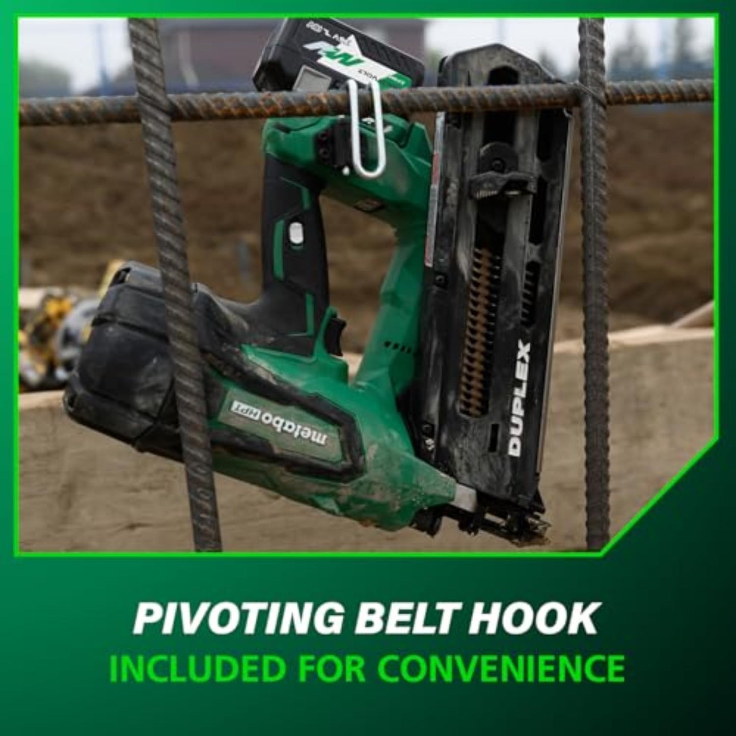 Metabo HPT 36V MultiVolt Cordless Forming Nailer, 3-1/2 Inch Duplex/Double Headed Fasteners, Power Tool with 2.5Ah Lithium Ion Battery, Drives 900 Nails per Charge, NR3675DD
