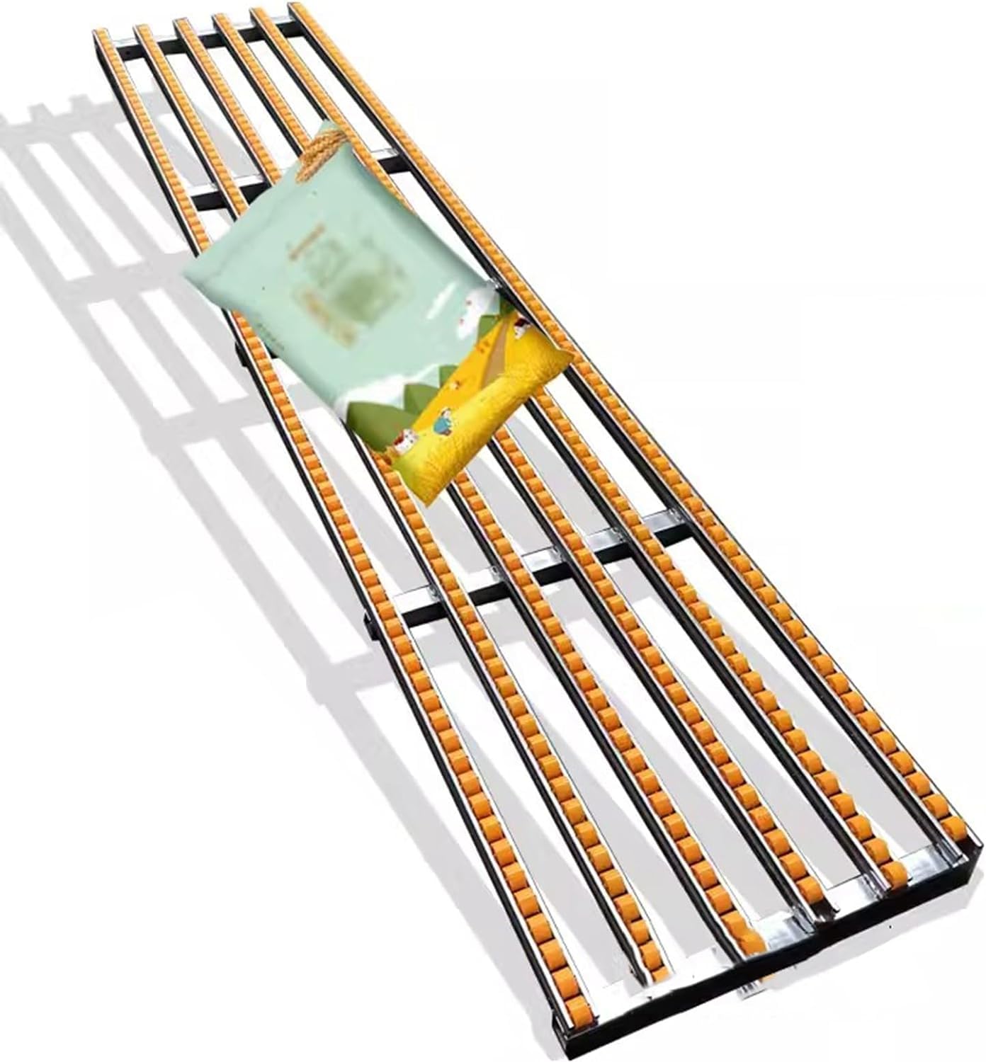 JIANSMZ Gravity Conveyor Stainless Steel Roller Stands，Light-Duty Gravity Conveyor,Unpowered Unloading Pulley for Freight Handling Warehouses Delivery Unloading Roller(5-Slide,300cm Long)
