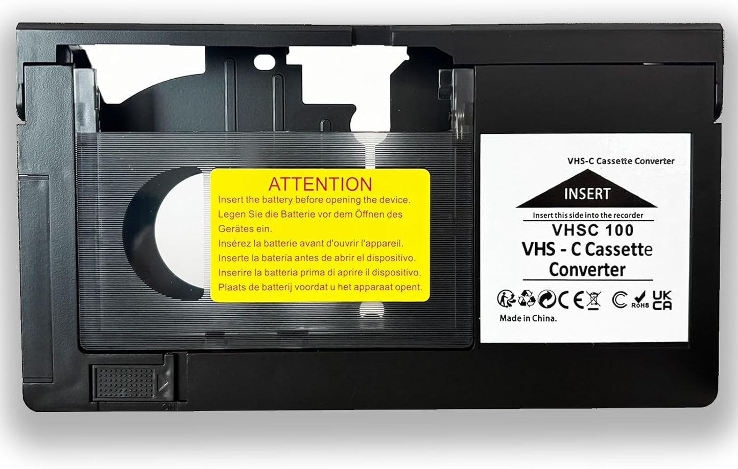 BECBOLDF Cassette VCA115 Hi8, 8mm, VHS-C to VHS Motorized Adapter - Tape Converter for Playback on Standard Players.