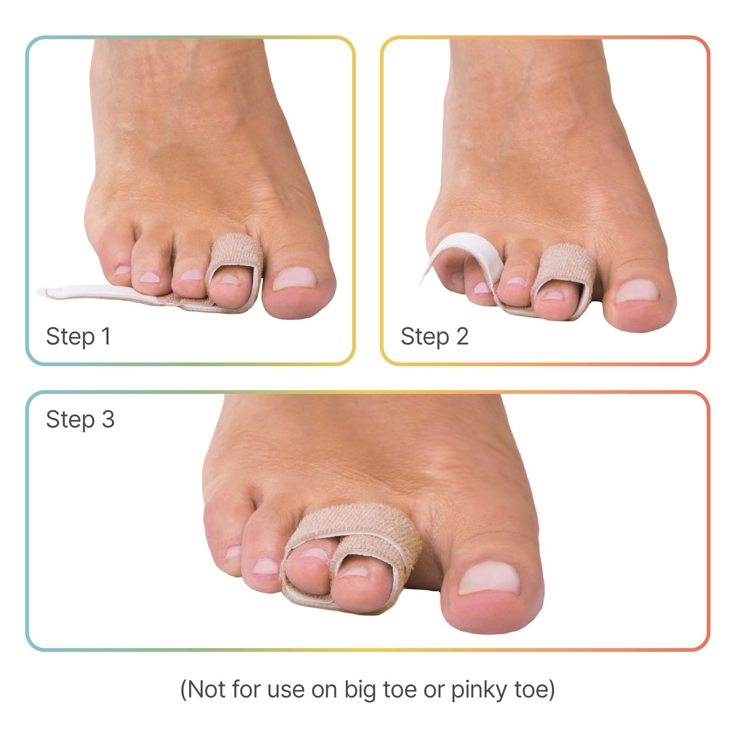 ZenToes Hammer Toe Corrector for Women & Men - Reusable Fabric Buddy Wraps for Broken Toes - Cushioned Toe Splint for Protection & Recovery & Hammertoe Straightener - 4 Count (OSFM, Beige)