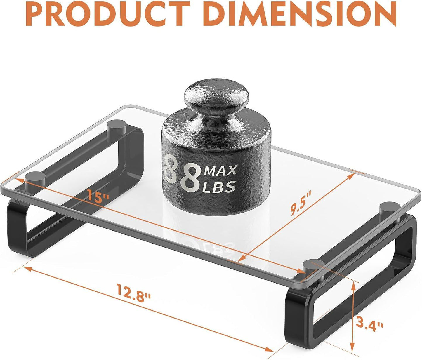 HD02B-001U Hemudu Computer Monitor Stand Riser Multi Media Desktop Stand for Flat Screen LCD LED TV, Laptop/Notebook