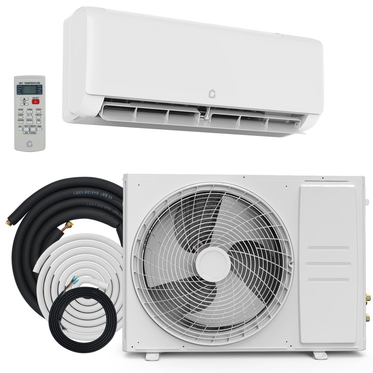 ACONEE 12000 BTU Mini Split Air Conditioner, 230V 22 SEER2, Ductless Mini Split AC/Heating System Cooler up to 750 Sq. Ft, Pre-Charged Inverter Heat Pump with Complete Installation Kit