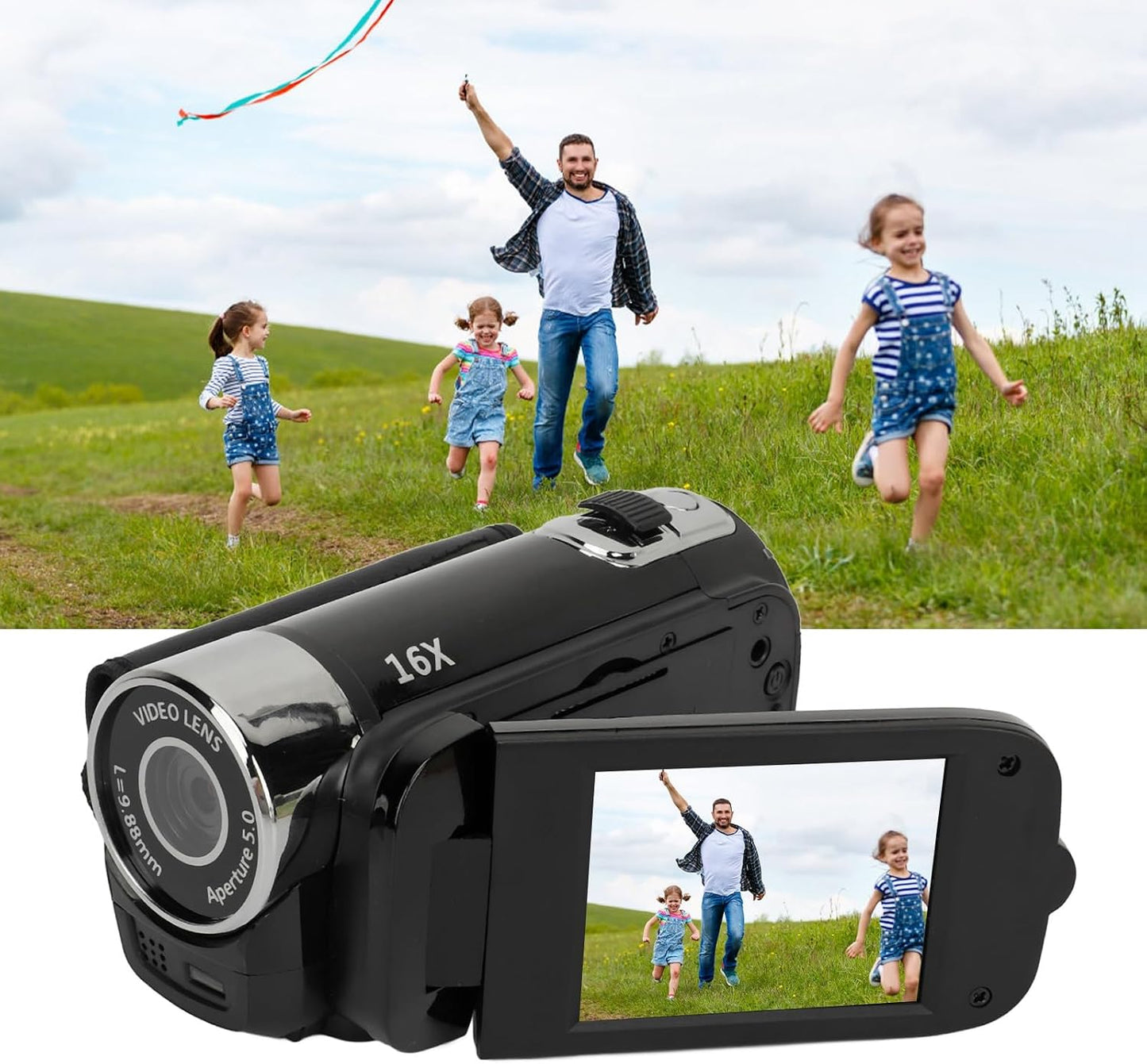 Xiuganpo 1080P 16MP 16X 2.4inch 360 32GB Camcorder, Digital Zoom Vlogging Cam Corder Recorder Video Camera Camcorder