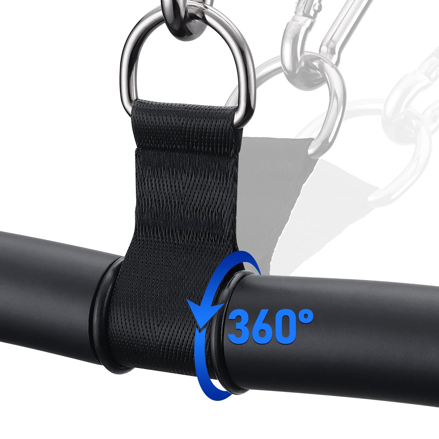 TOBWOLF Upgraded W-Shaped Lat Pull Down Bar, Lat Pulldown Attachment for Home Gym, Curl Triceps Press Down Bar Handle LAT Bar, Single D-Handle Tricep Press Down Bar With Full Wrapped EVA Rubber Handle