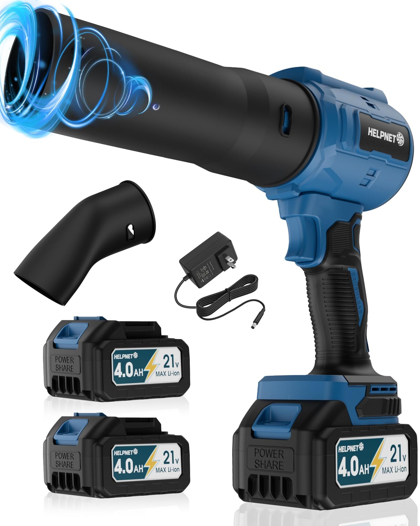 Cordless Leaf Blower with Battery and Charger - Blowers for Lawn Care, As Seen On TV, 1000000 RPM Turbo Jet Electric Blower, Lightweight Handheld with Extended Nozzle, Portable for Patio & Yard