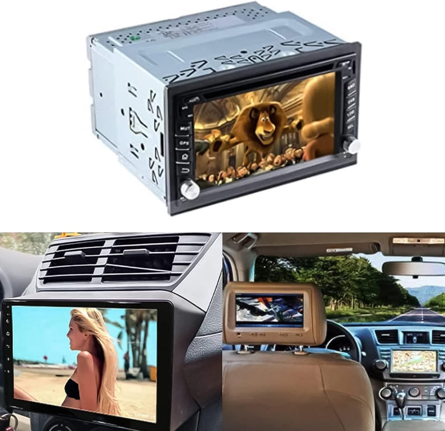 Billowvolve Universal Double DIN Car Stereo Cage,with Metal Frame, Car Radio Fitting Kit,for DVD Players, ISO, CD, GPS