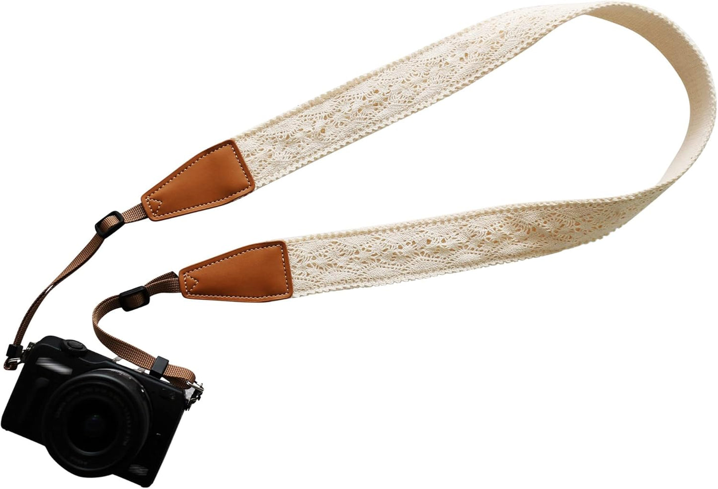 UNIKSTRAP Original Design Personalized Adjustable Camera Strap Cream Graceful & Vintage Lace, Fit for Canon Nikon Sony