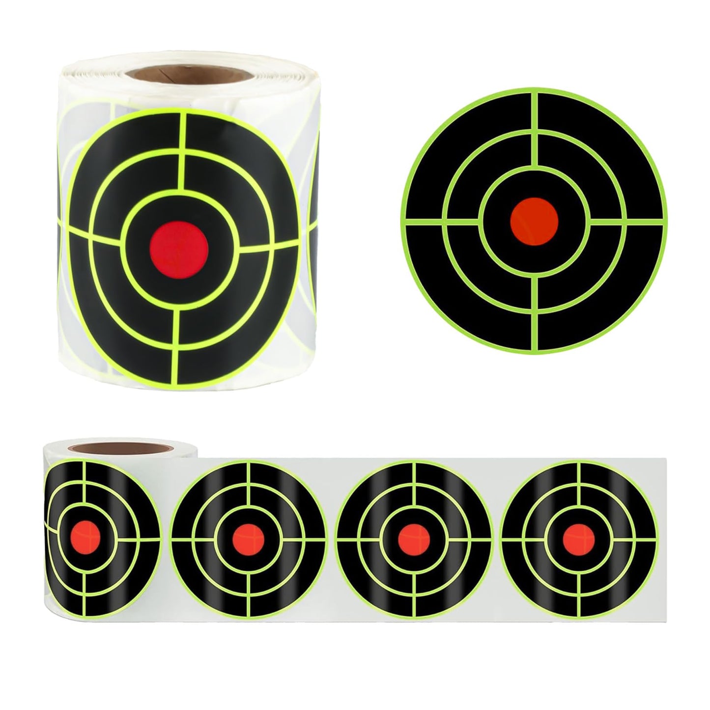 3 Inch Splatter Targets for Shooting Range Targets, 2 Roll/100 Pcs Shooting Splatter Target Stickers, Self Adhesive Target Reactive Paper Sticker for Archery Bow Practice