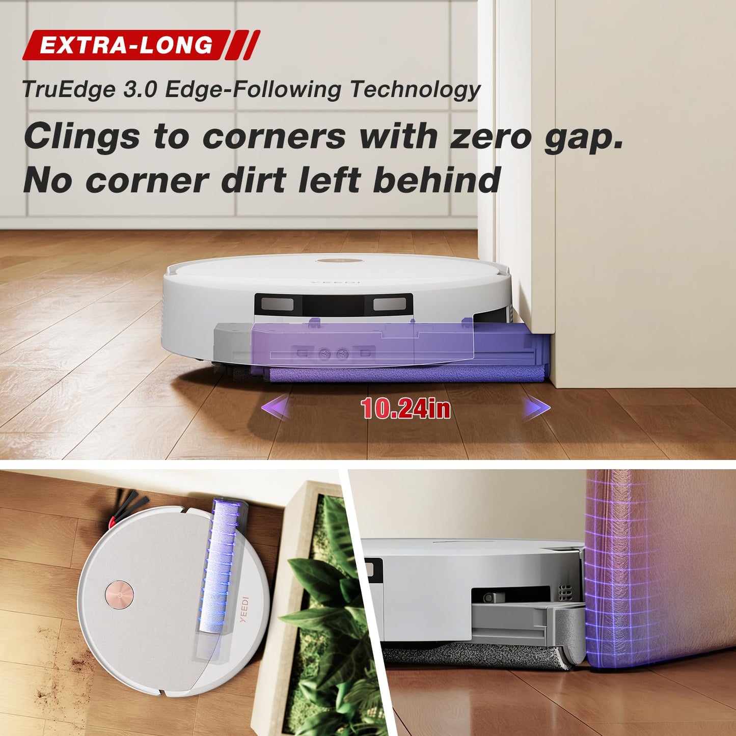 Yeedi M16 Infinity Robot Vacuum and Mop, 30000Pa Suction, Self-Cleaning Roller Mop, ZeroTangle 4.0 for Pet Hair, Self-Emptying Omni Station, AI Obstacle Avoidance