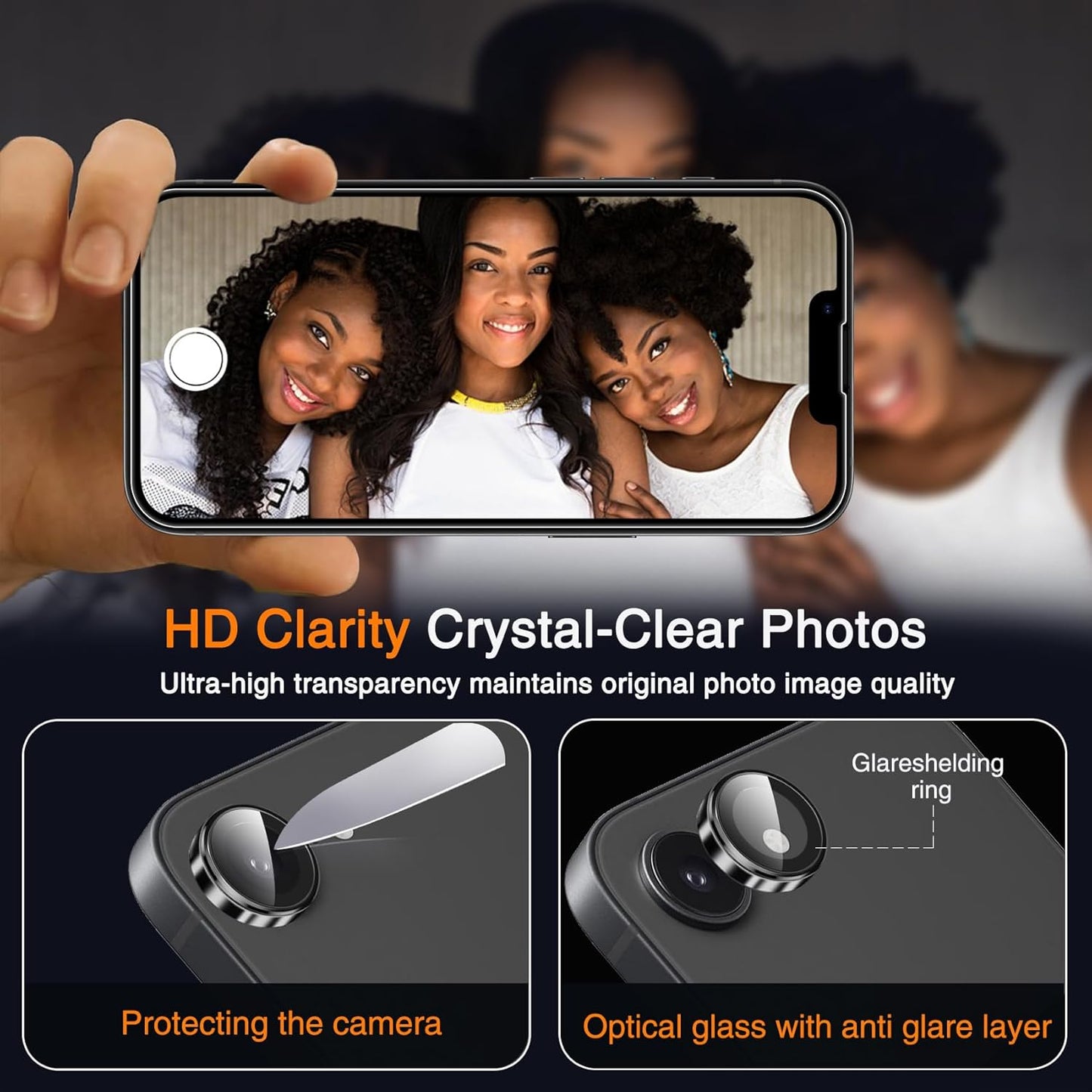 3 Pack 16e/iPhone 17e 3 Pack 9H Wiaocit Tempered Glass Screen Protector for iPhone with Camera Lens Protector