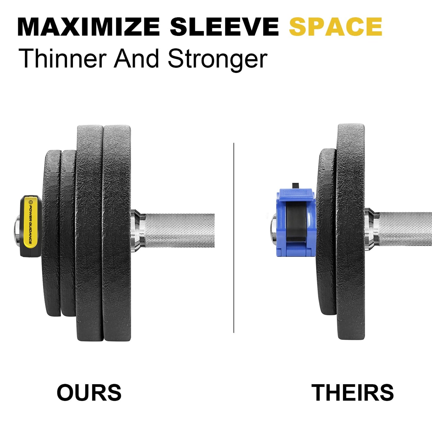 POWER GUIDANCE Barbell Collars Barbell Clips, ONLY for 2 inch Olympic Barbell Clamps,Non-Slip Weight Clamps Quick Release Barbell Collar for Workout Weightlifting, Gym equipment accessories