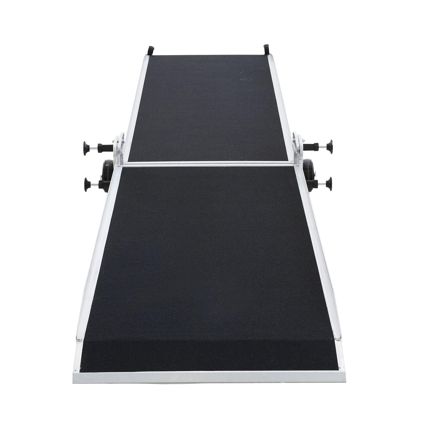 12' Portable Wheelchair Ramp, 800 lb Cap, for Home Straps, Silver Spring