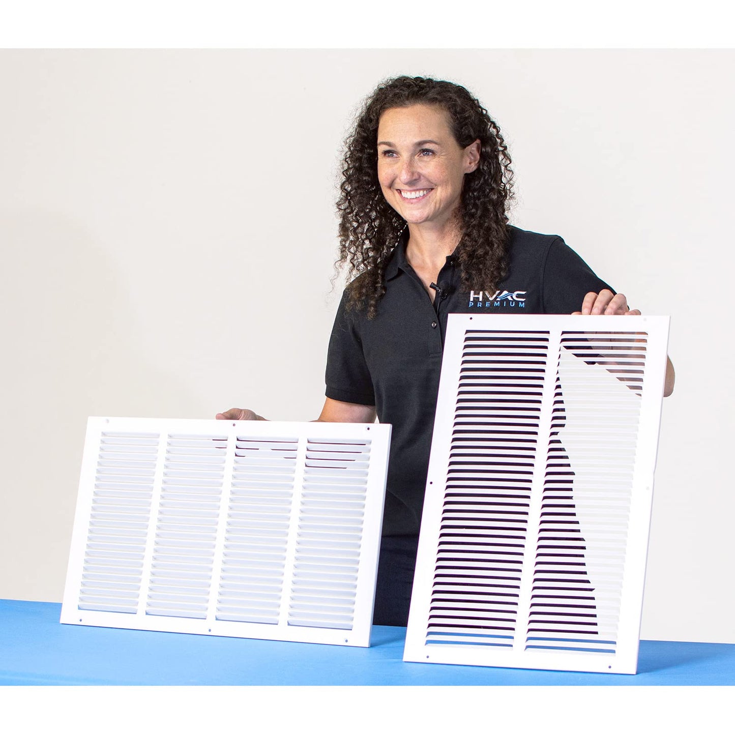 HVAC Premium 18'' x 24'' [Duct Opening] Flat Stamped Steel Return Air Grille - Sidewall and Ceiling - HVAC Vent Duct Cover - Brown [Outer Dimensions: 19.75''w X 25.75''h]