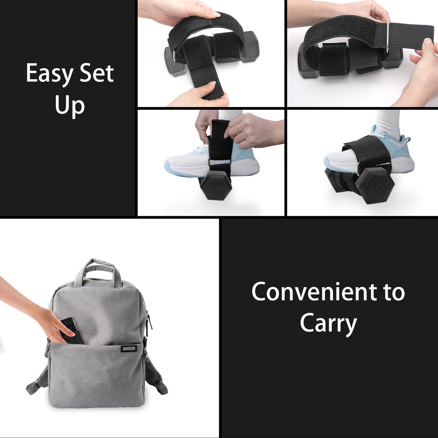2Pcs Dumbbell Foot Attachment,Foot Weight Strap For Exercise,Adjustable Ankle Straps Leg Lifting Weight Holder For Gym Workouts Strength Training