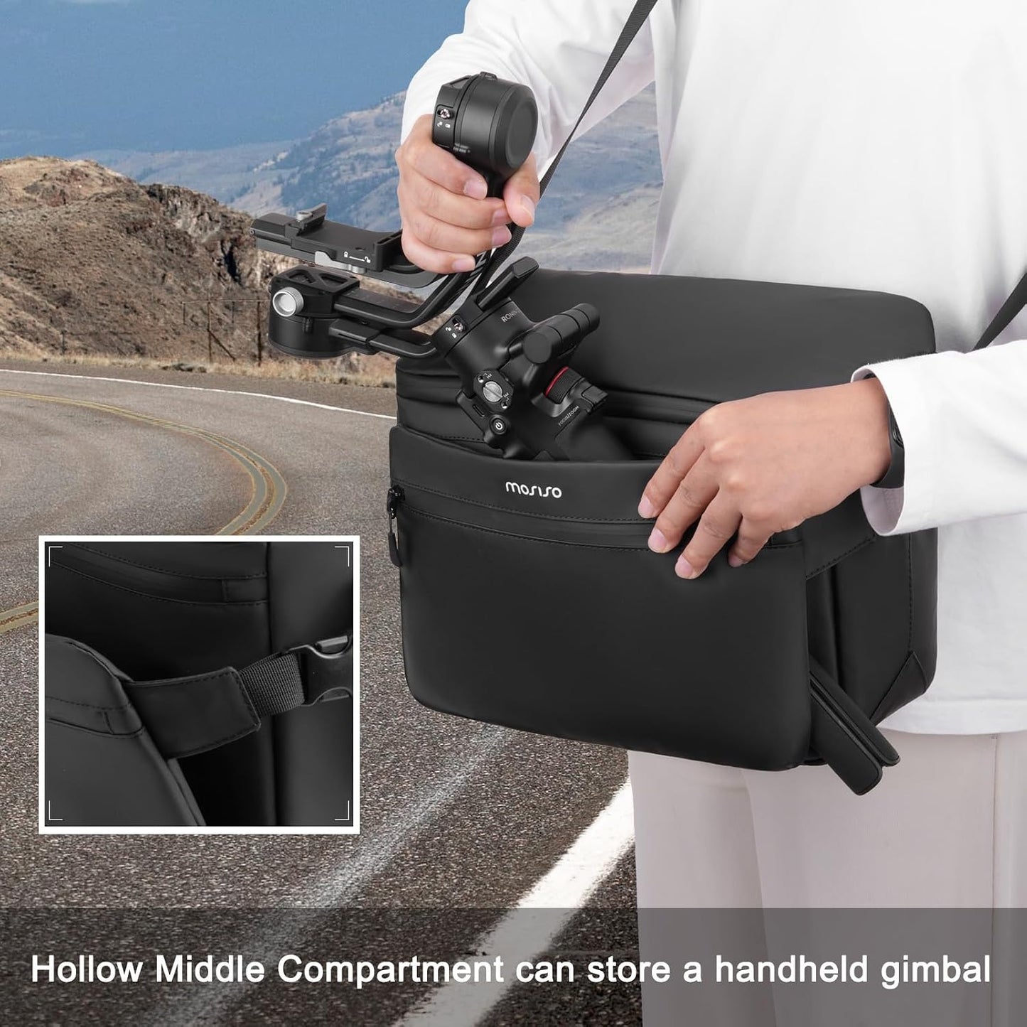MOSISO Camera Bag, Photography Shoulder Messenger Bag for DSLR/SLR/Mirrorless Cameras, Waterproof Crossbody Camera Case
