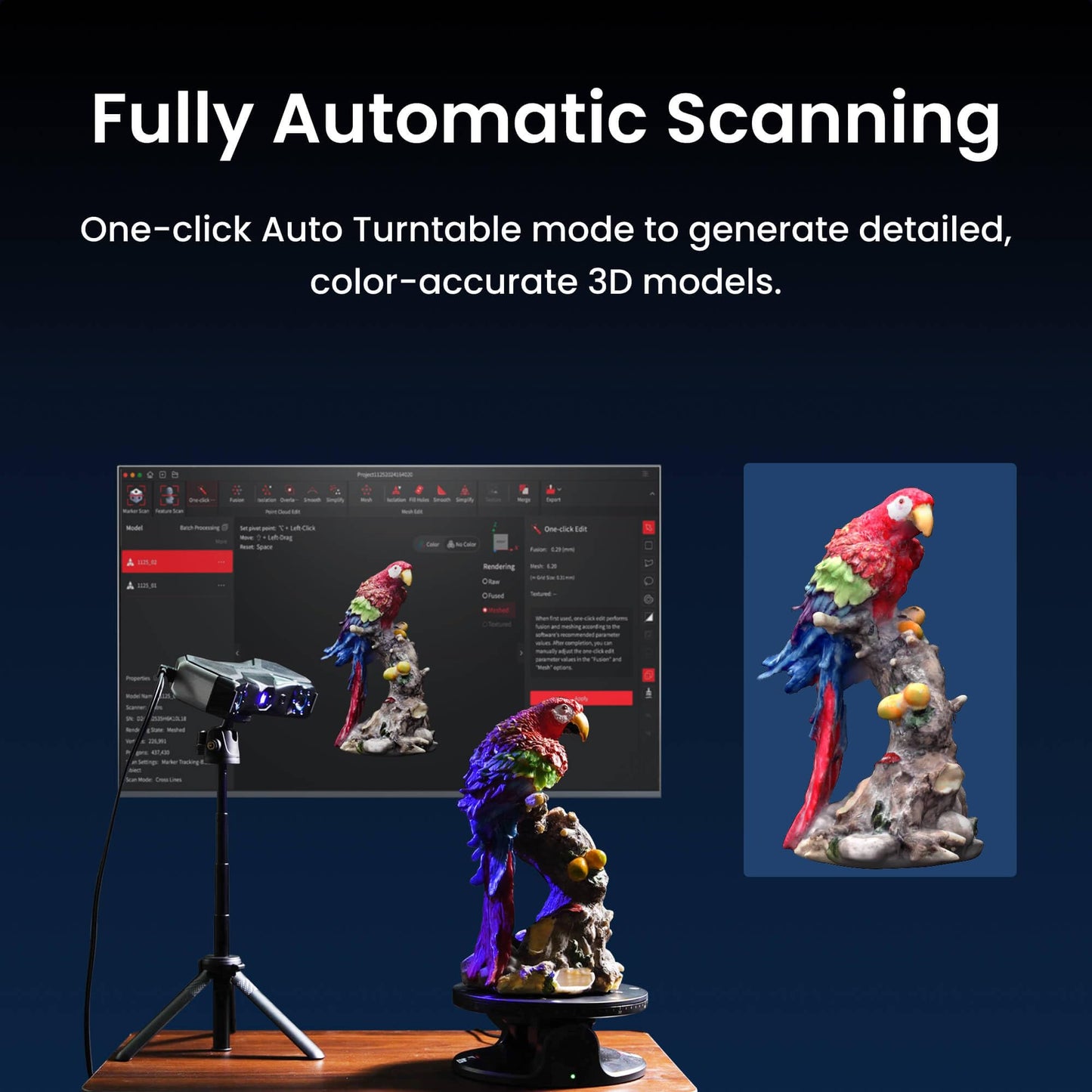 Revopoint MetroX Pro 3D Scanner for 3D Printing Handheld, Industrial-Grade Precision 0.01mm, 30+15 Blue Laser Scan, Full Color Scanning, for Reverse Engineering & Automotive Modeling, Advanced
