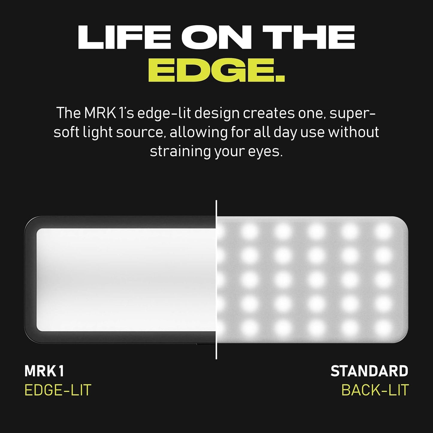 MRK1 FUSE Portable Webcam Light Kit | Magnetic Edge-Lit Adjustable Color for Video Conferencing, Streaming