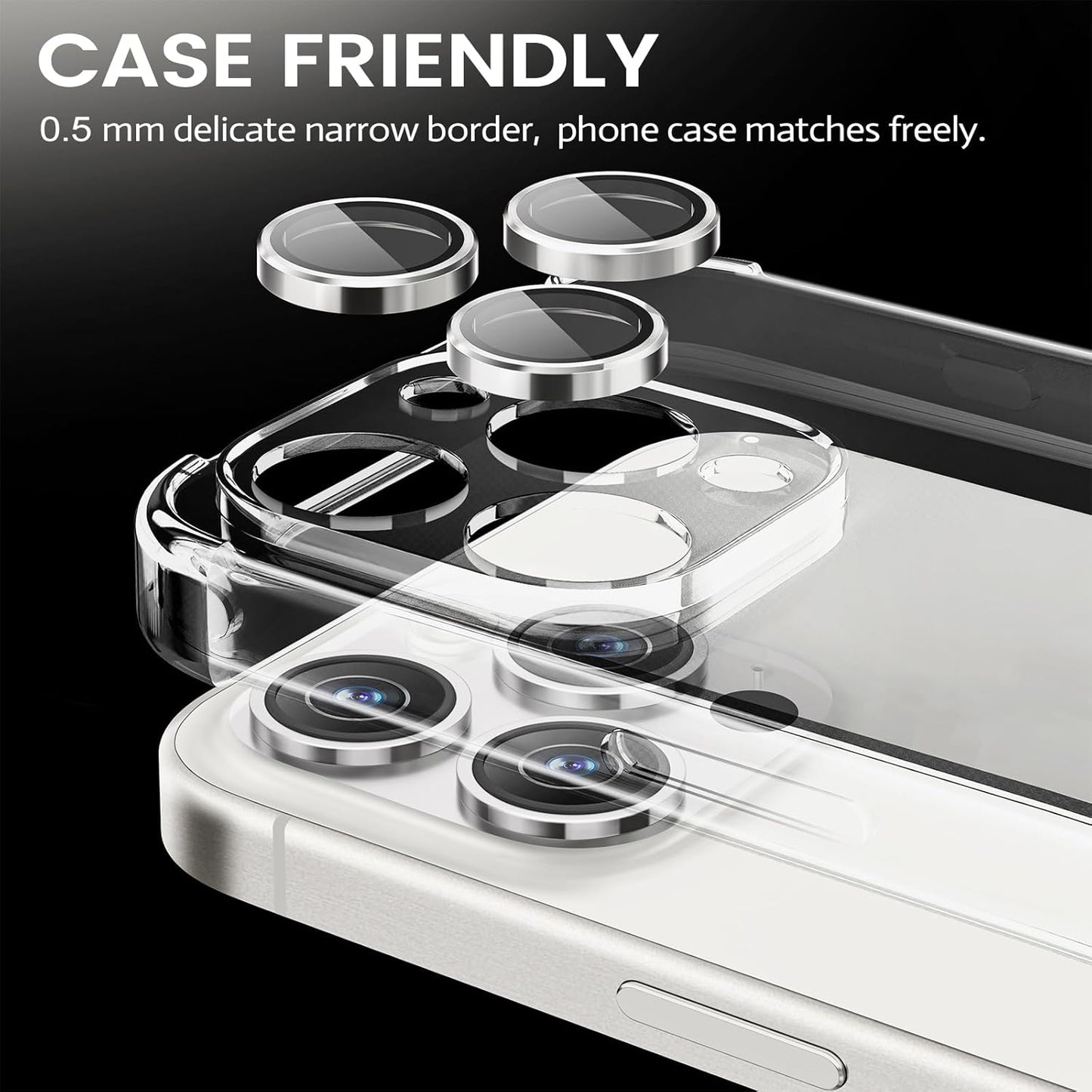 9H for Pro/Pro Max Camera Lens Protector, Hardness Tempered Glass Camera Screen Protector, Strong Adsorption Individual