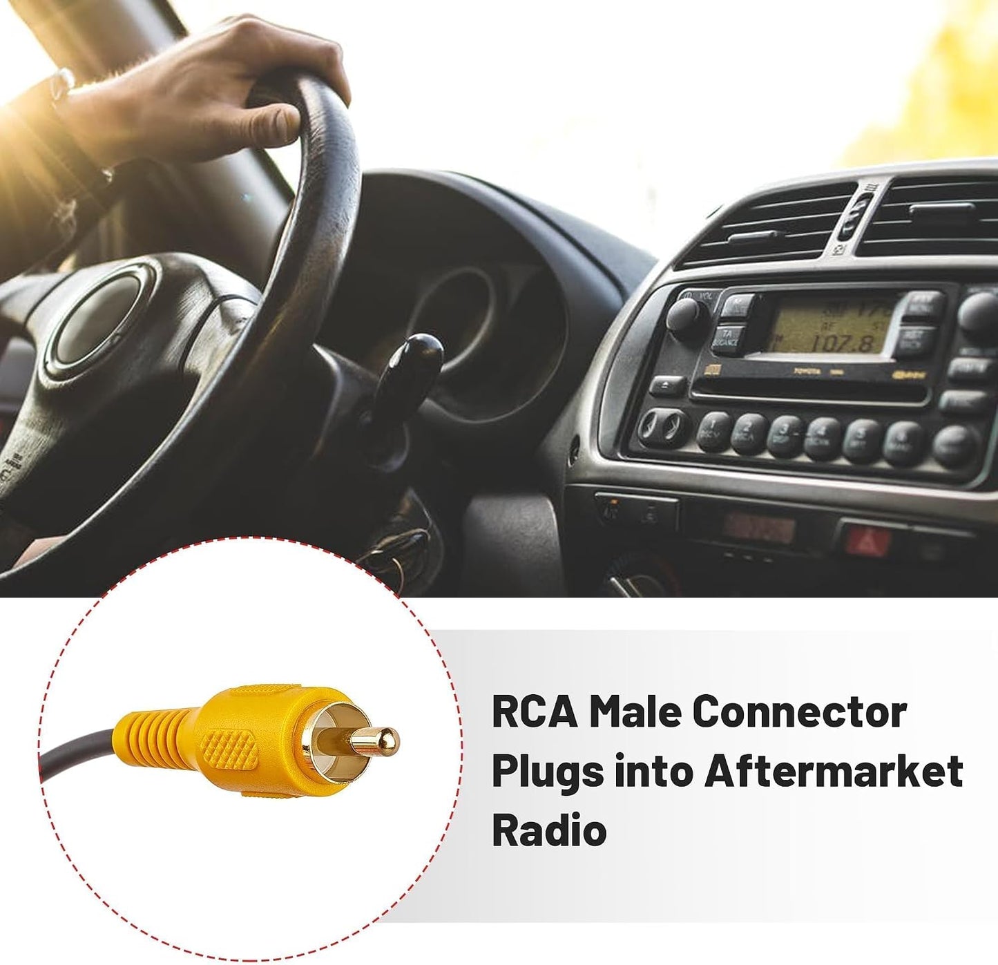 2012-2013, 2008-2017 RED WOLF Car Stereo Backup Camera Harness W/RCA Plug for Non NAV Chevy Avalanche Tahoe Suburban