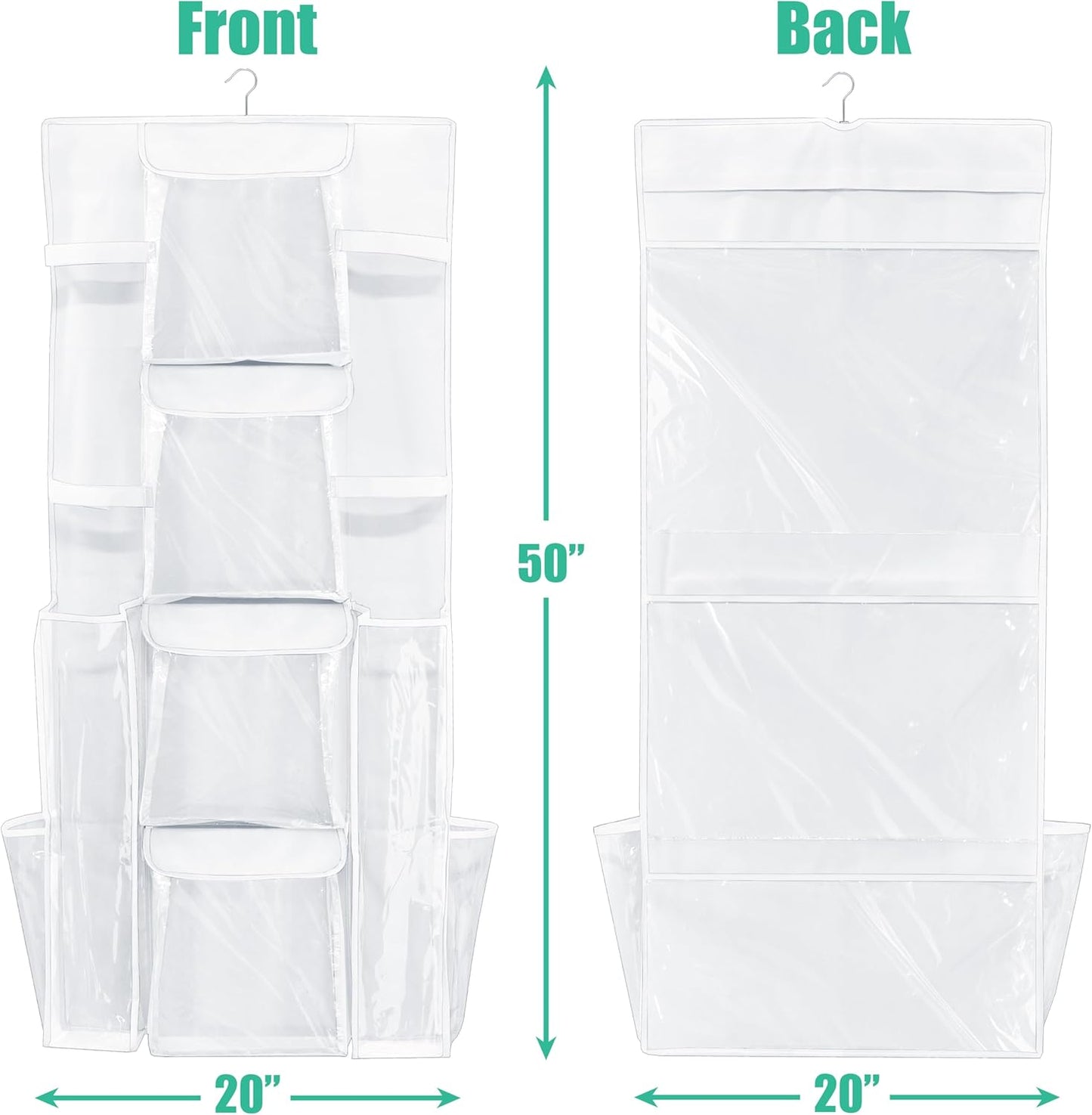 Simple Houseware | Double-Sided Gift Wrap Organizer - White Storage Pockets (Set of 1)