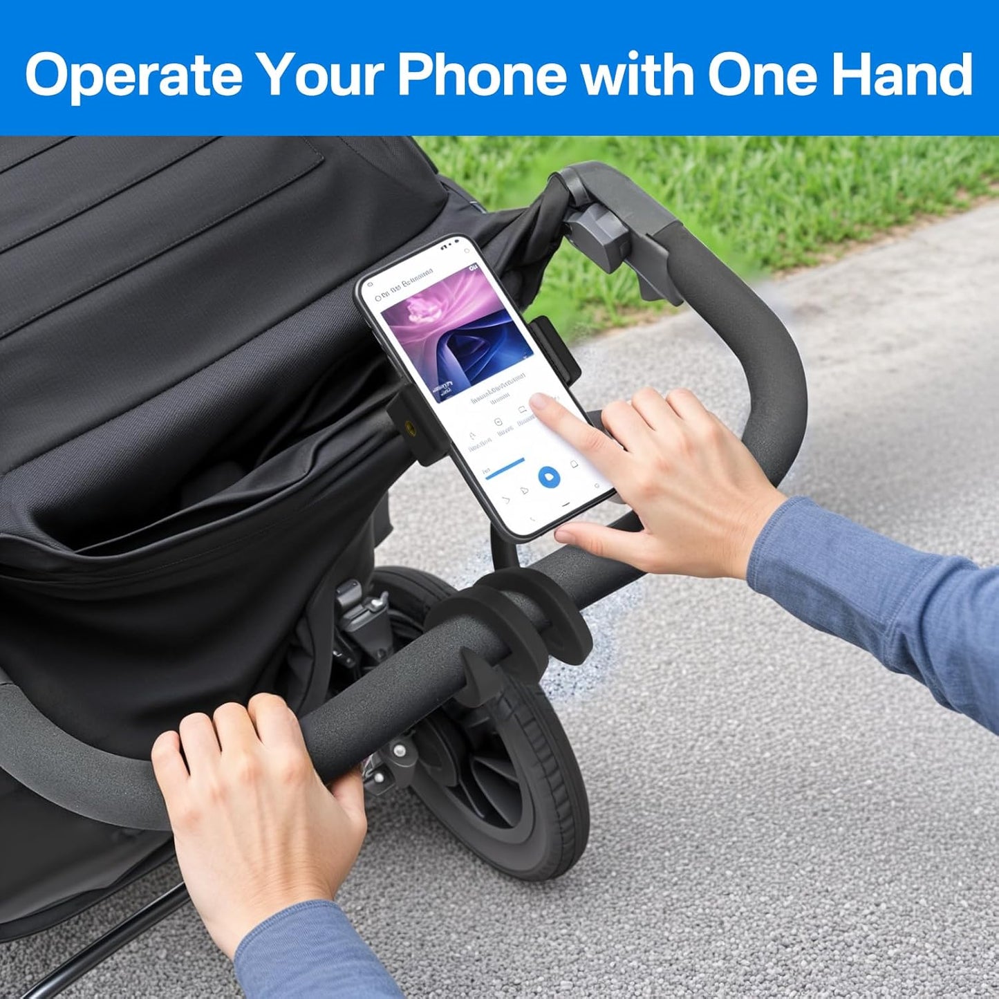 Chunxiao 3.5" 7.5" Portable Stroller Phone Holder Mount for Baby and Parent to One Hand Operation - Flexible Phone