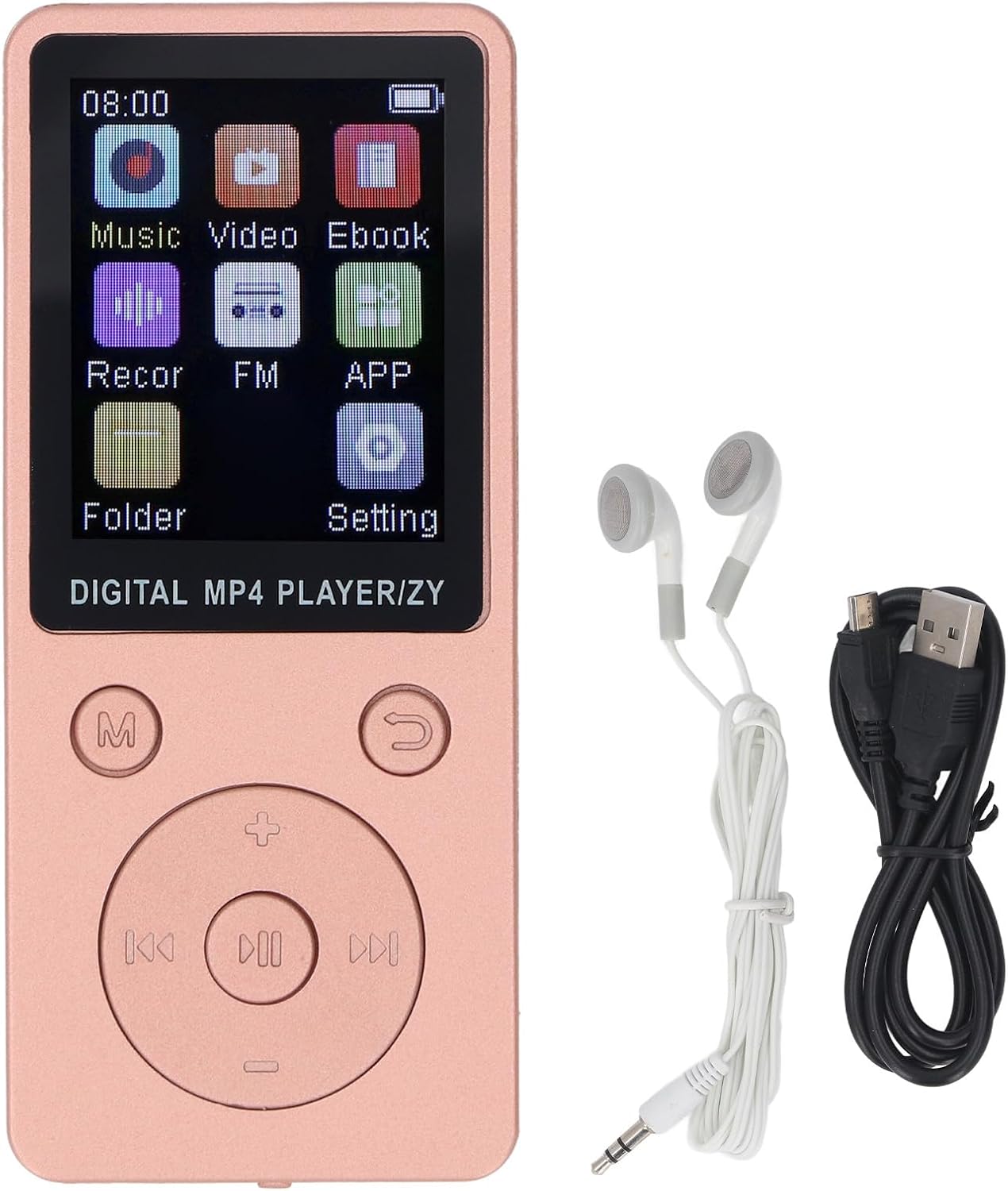 Fabater MP3 5.0 64GB 1.8 Inch MP3 Player, Bluetooth Builtin Screen Bluetooth Player, Portable Music with Speaker, Photo