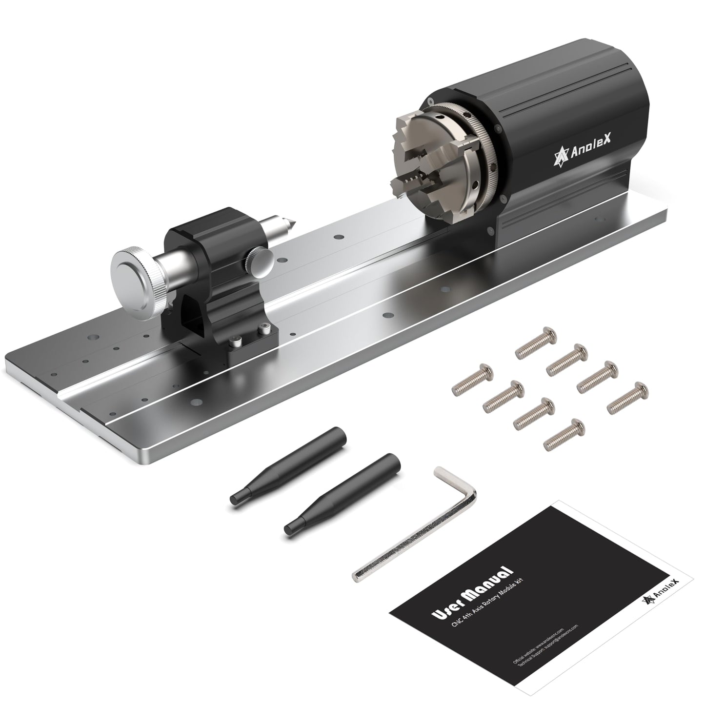 4th Axis Rotary Module for 4030-Evo Ultra/4030-Evo Ultra2, w/Industrial Harmonic Reducer 50:1, Clamped Range: Length 20-260mm, Diameter 2-67mm