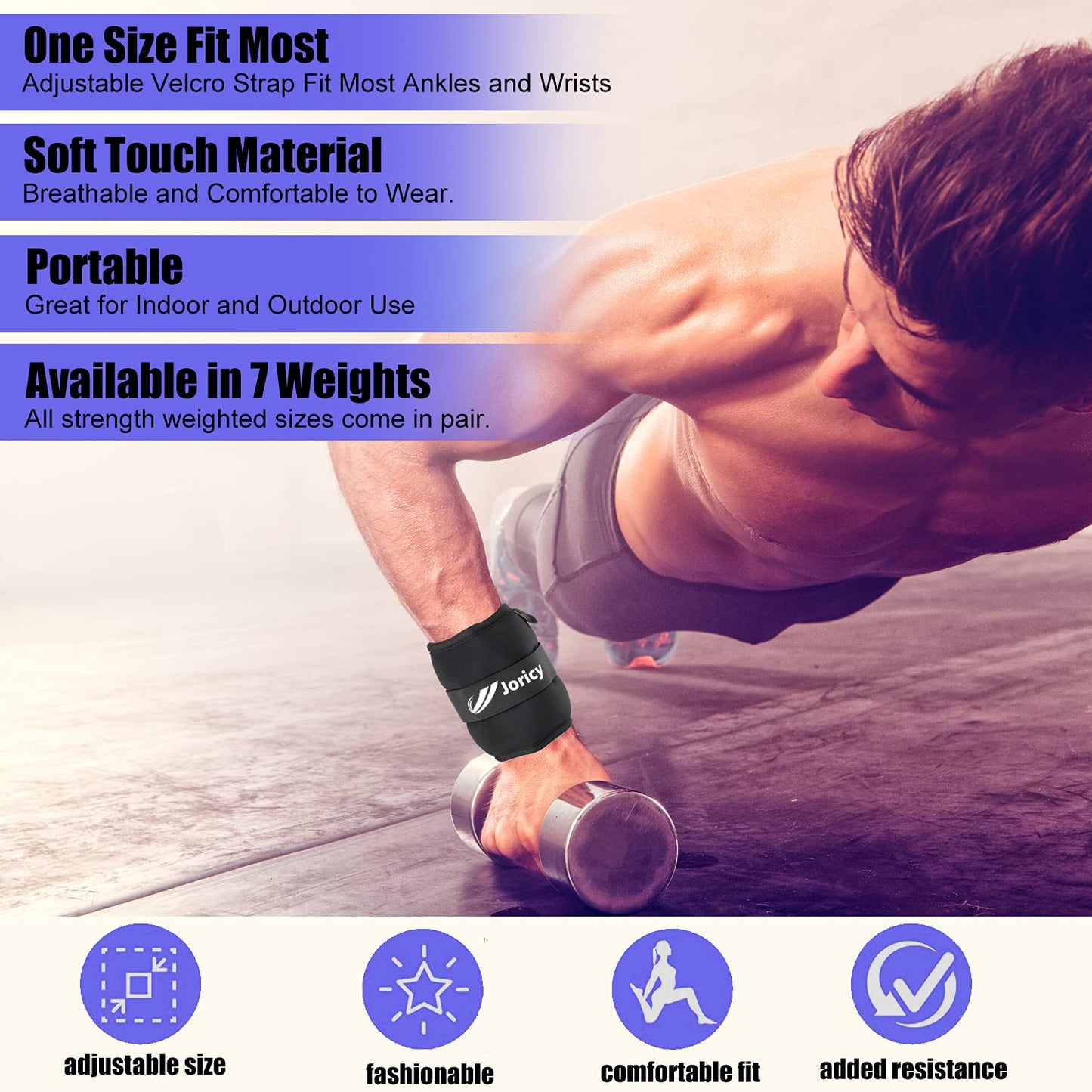 Ankle Weights, Wrist Leg Arm Weights for Women Men Kids with Adjustable Straps, A Pair of 10LBS(5LB Each Weight) Strength Training Weighted for Jogging, Running, Walking, Fitness, Black