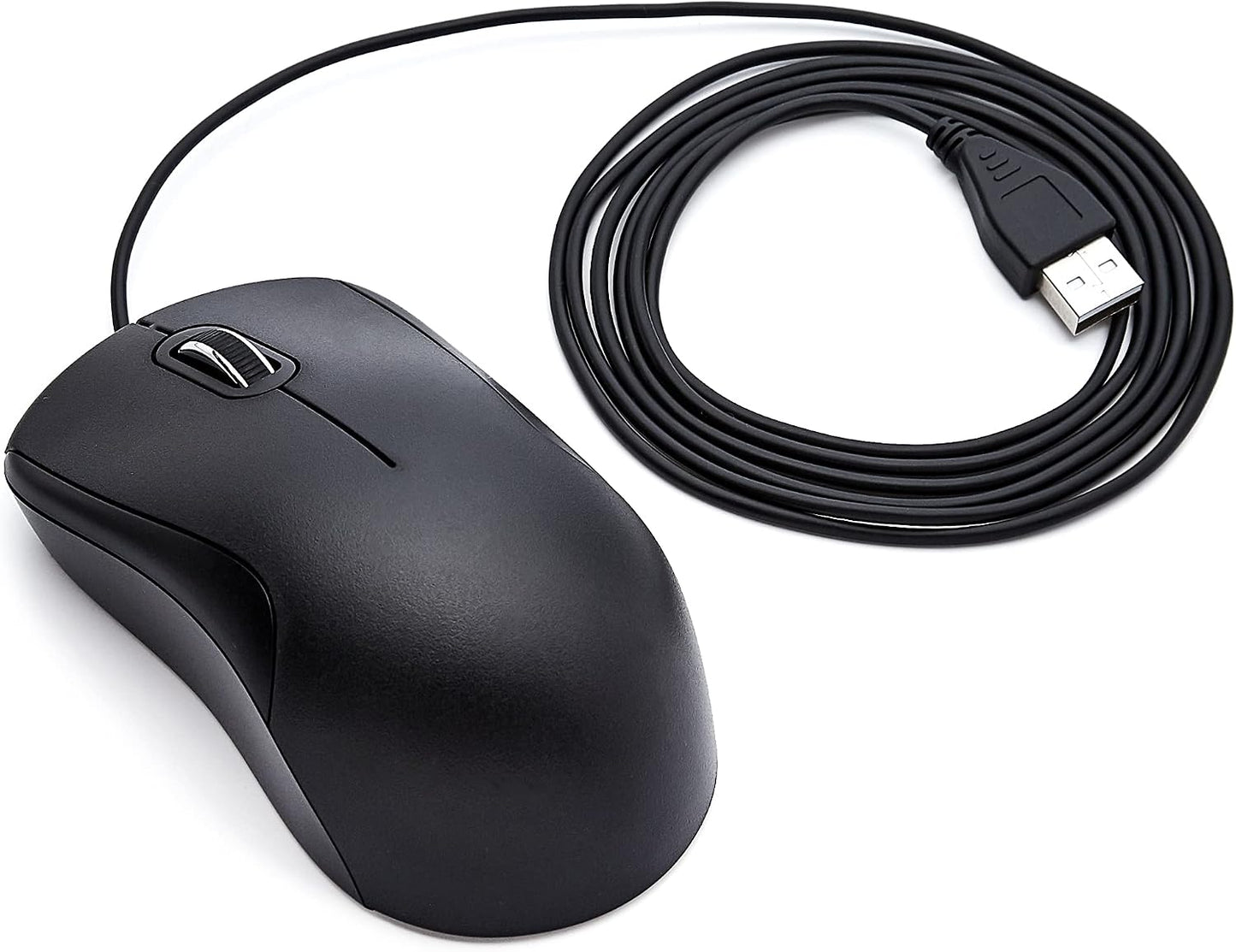 Amazon Basics 3-Button 1000 6-foot USB Wired Mouse with Precision Scroll Wheel, DPI, Ergonomic Grip, Plug and Play