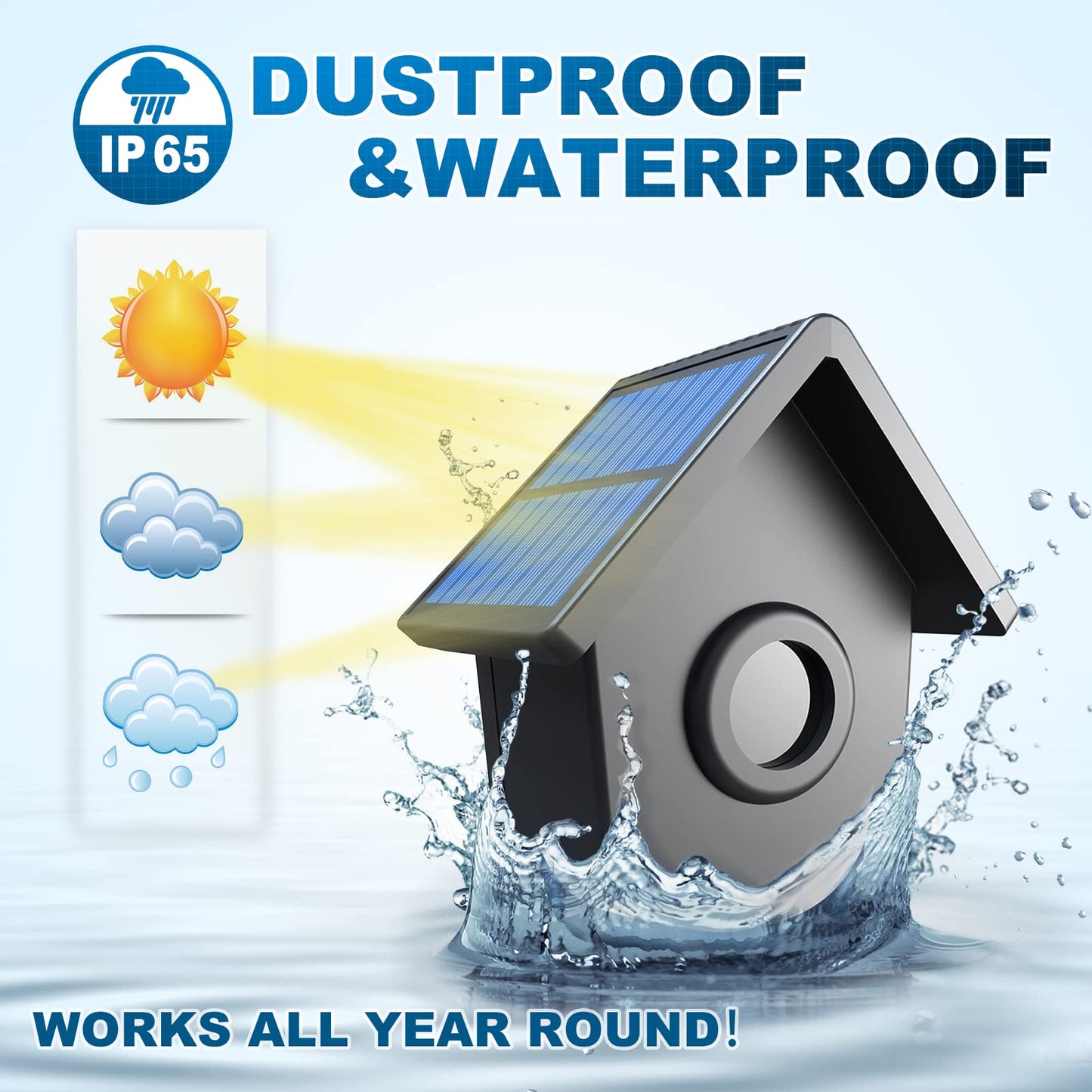 HTZSAFE 1/2 Mile Long Range Solar Driveway Alarm - Outdoor Weatherproof Wireless Motion Sensor&Detector- Portable Receiver Has Long Last Backup Battery - DIY Security System- 1 Receiver + 4 Sensors